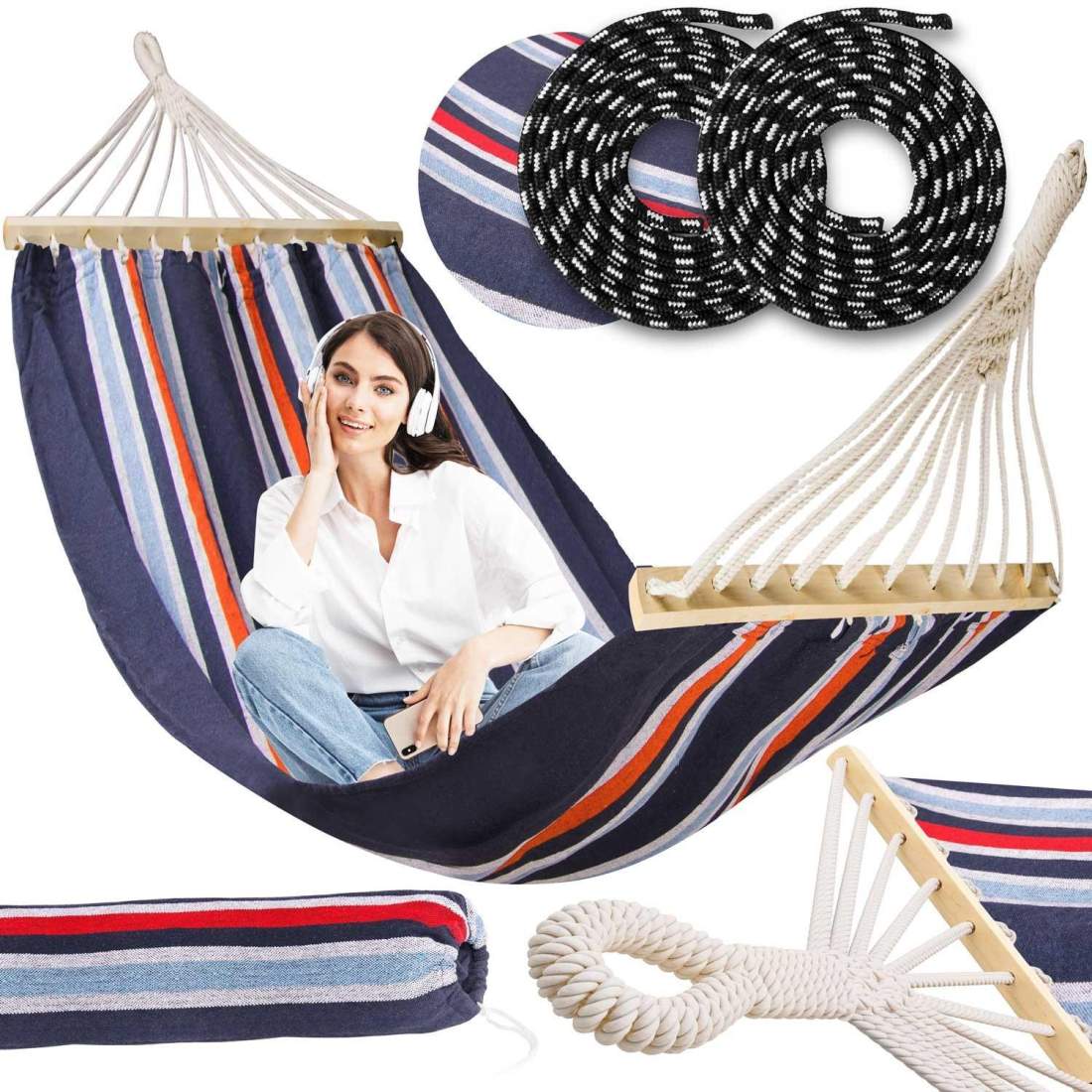 Trädgårdshängmatta 220 x 160 cm Bahama Dubbel bäddsoffa, 2-personer | Hem & Hobby | Pryloteket