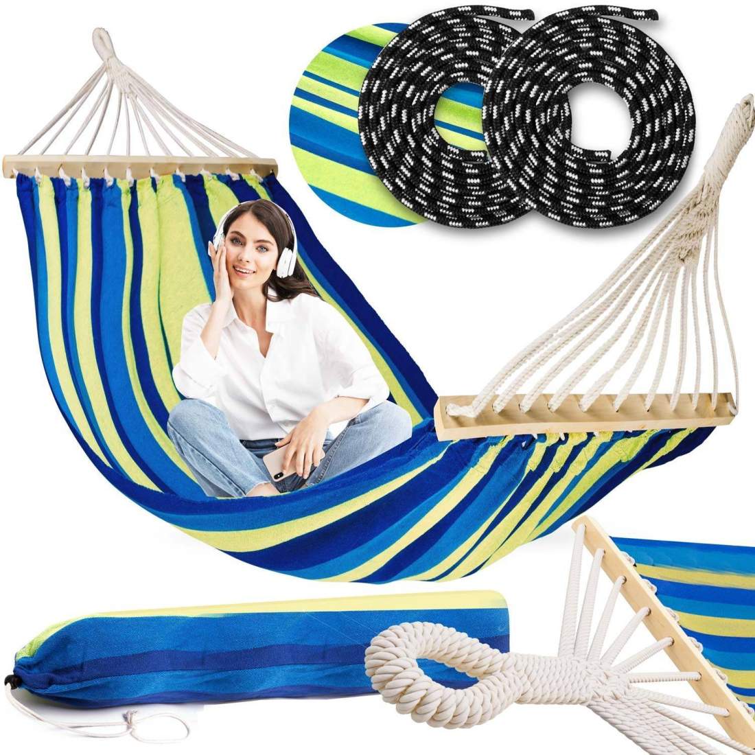 Trädgårdshängmatta 200 x 100 cm Bahama Enkelsoffa 1-person | Hem & Hobby | Pryloteket