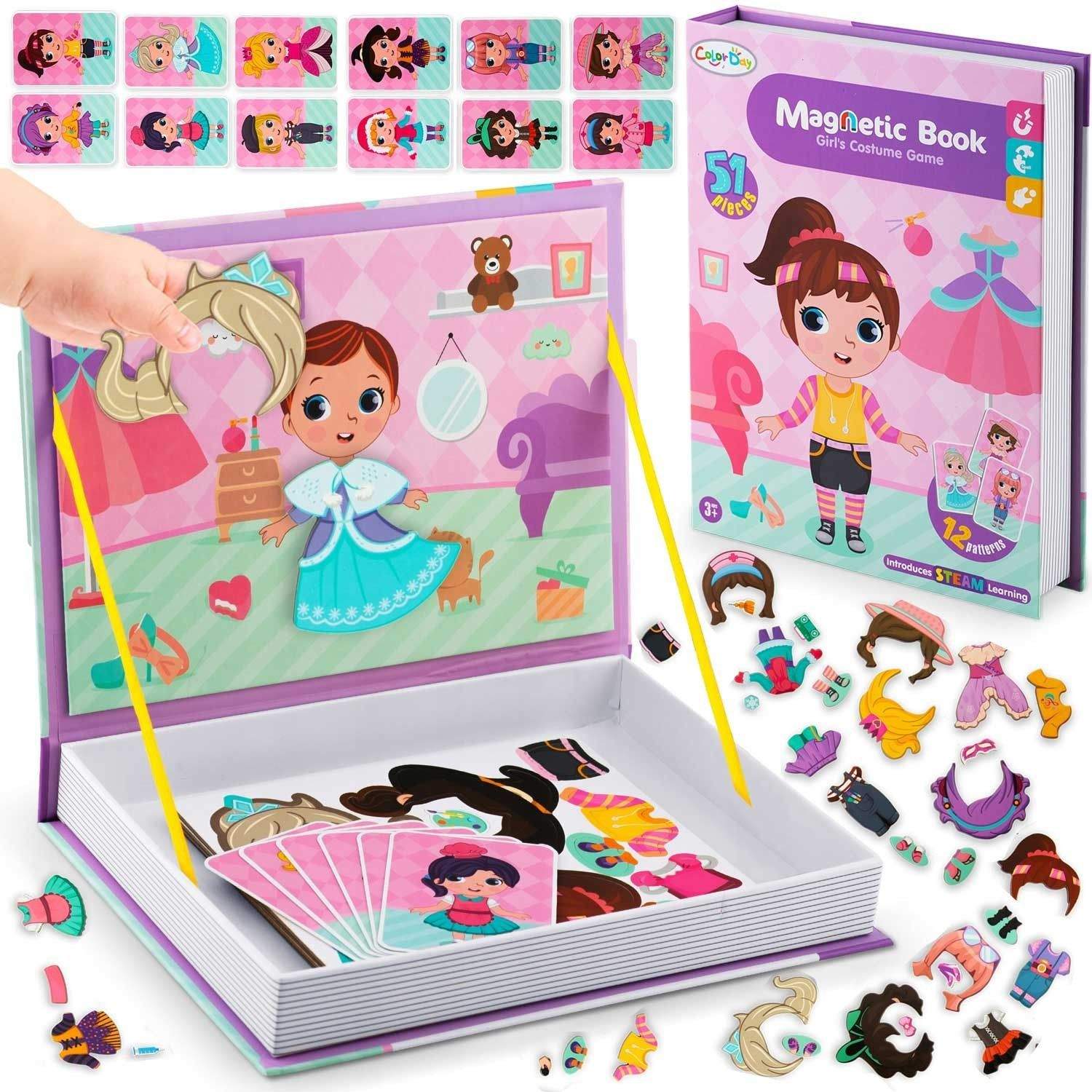 Magnetisk bogpuslespil pigegarderobe RK-770