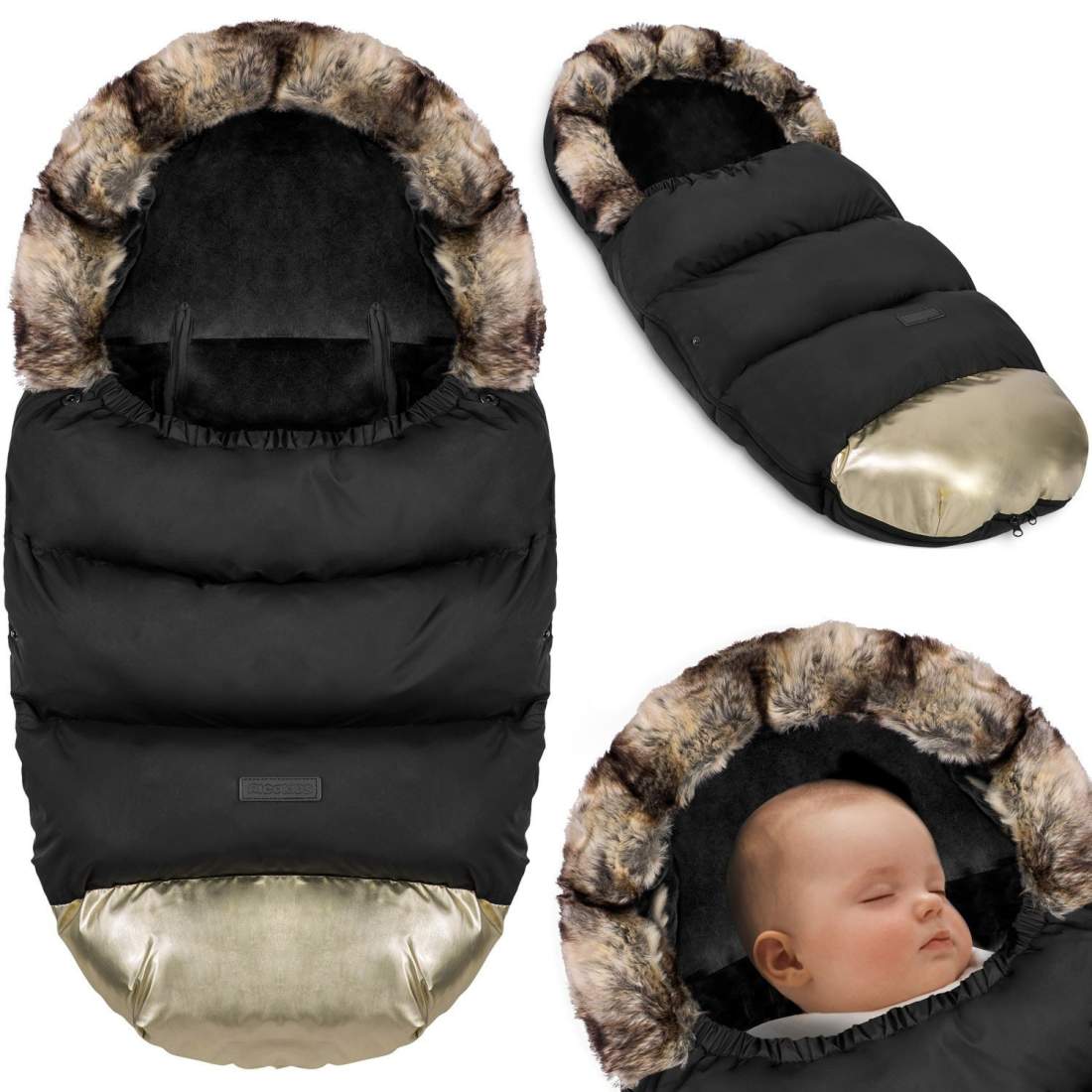 Elmi Ricokids barnvagnssovsäck, släde - svart och guld | Hem & Hobby | Pryloteket