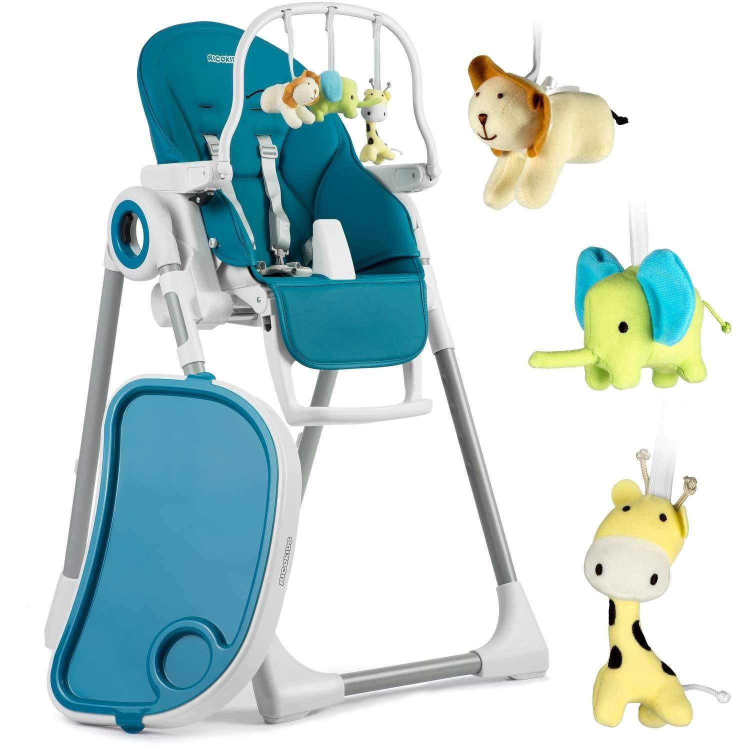 Højstol med bord, Belo liggestol, mørkeblå + bar