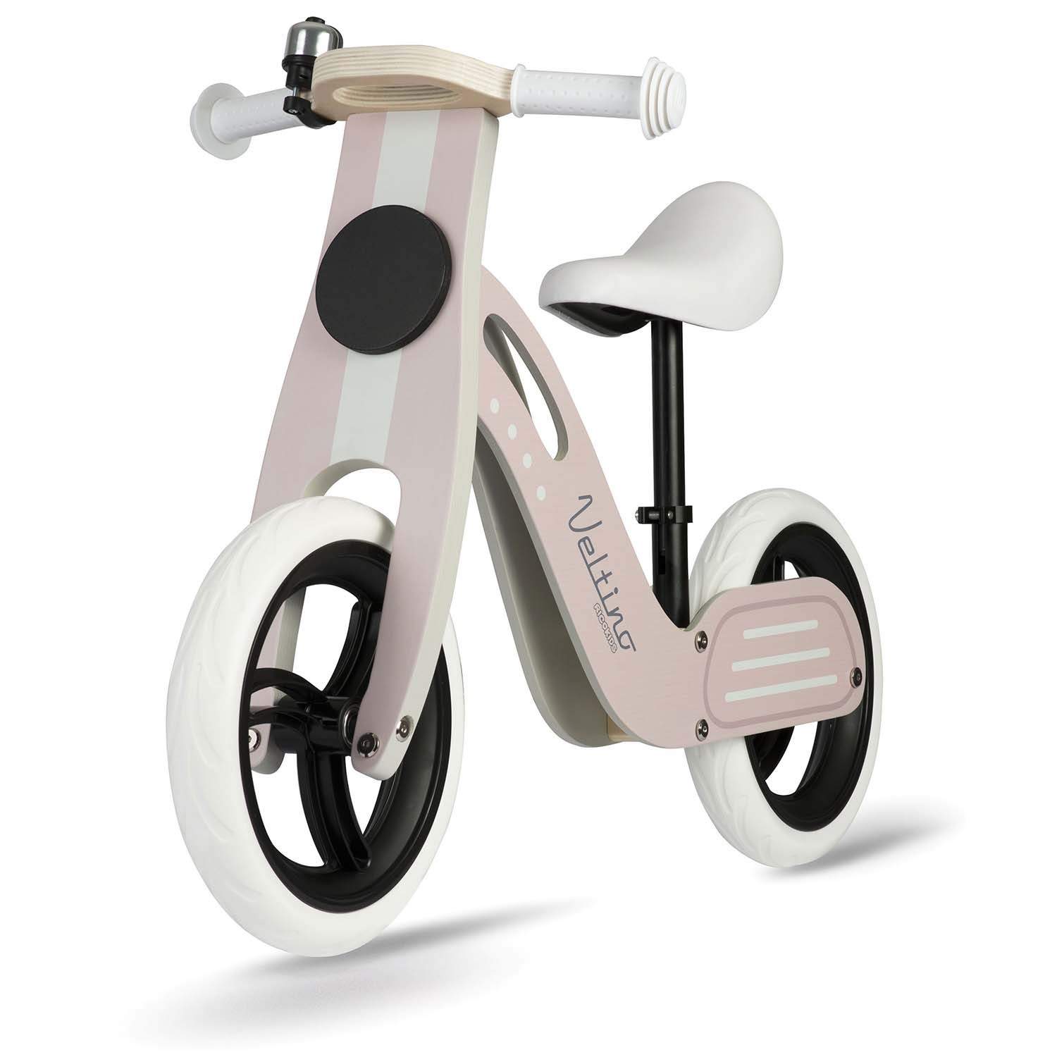 Lyserød balancecykel i træ Ricokids RC-619