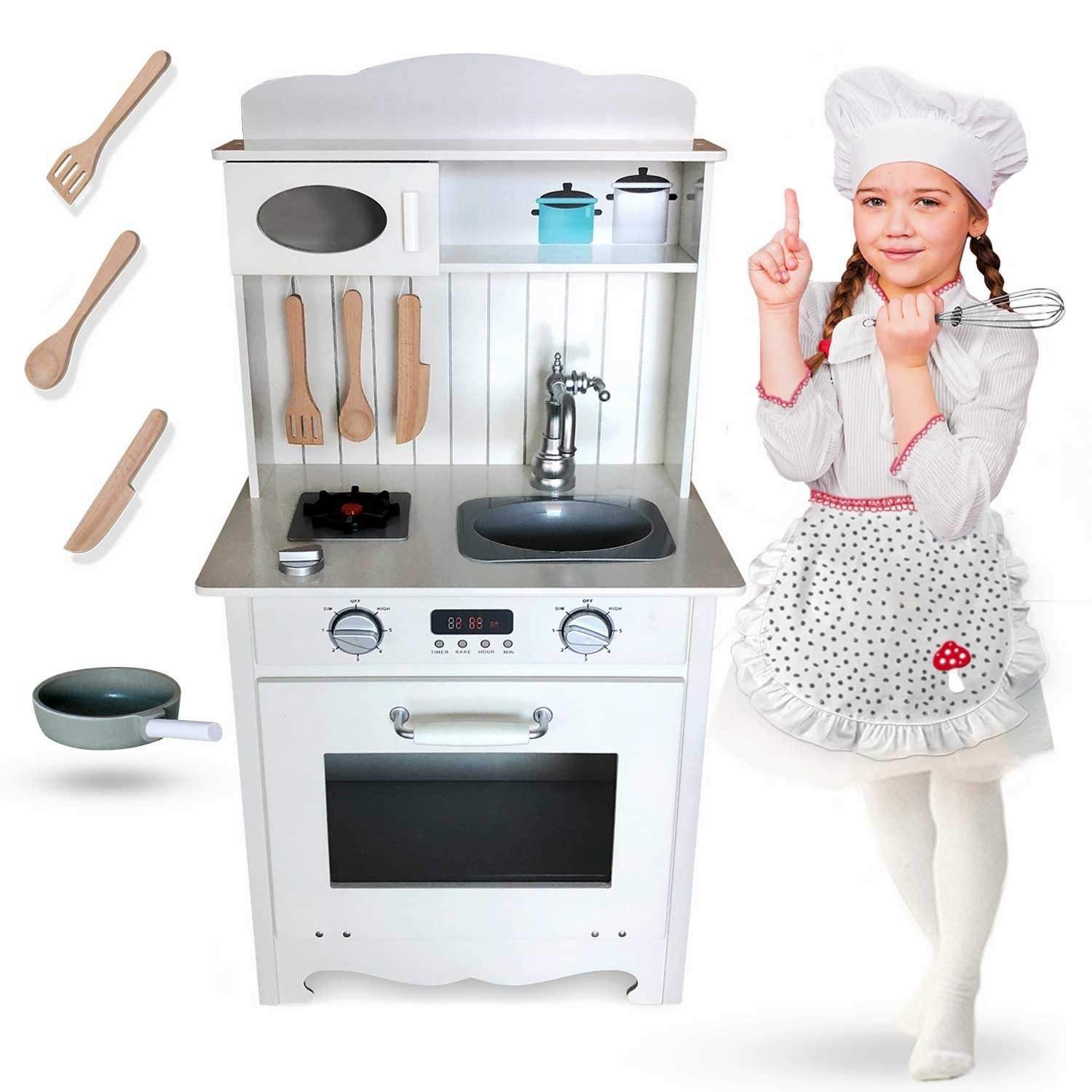 Trækøkken til børn - retro med tilbehør