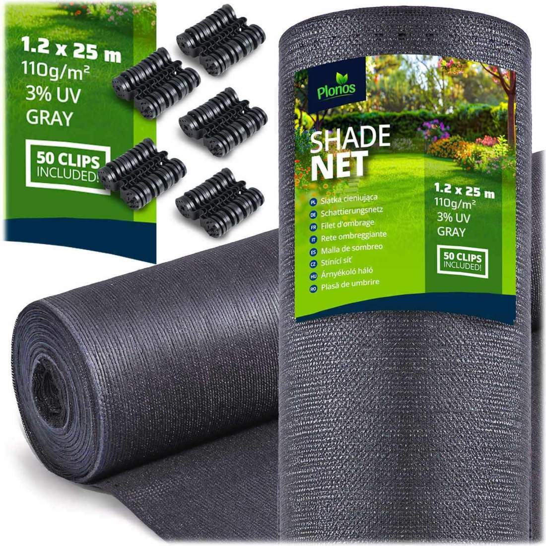 Skuggnät 1,2x25m 110g/m2 + 50 klämmor grå | Hem & Hobby - Hem & Hushåll - Balkong | Pryloteket