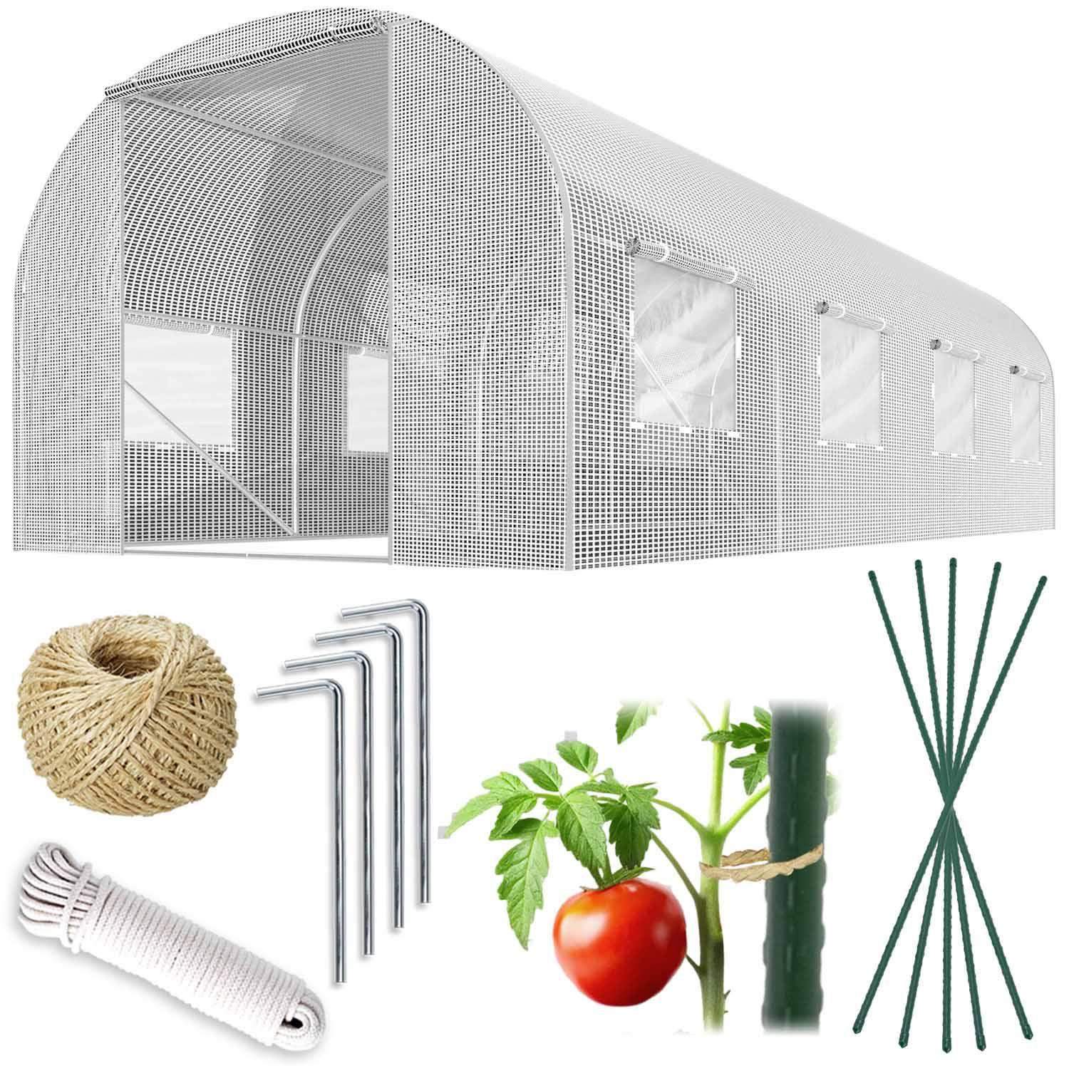 Havetunnel 2,5 x 4 m (10 m2) hvid Plonos