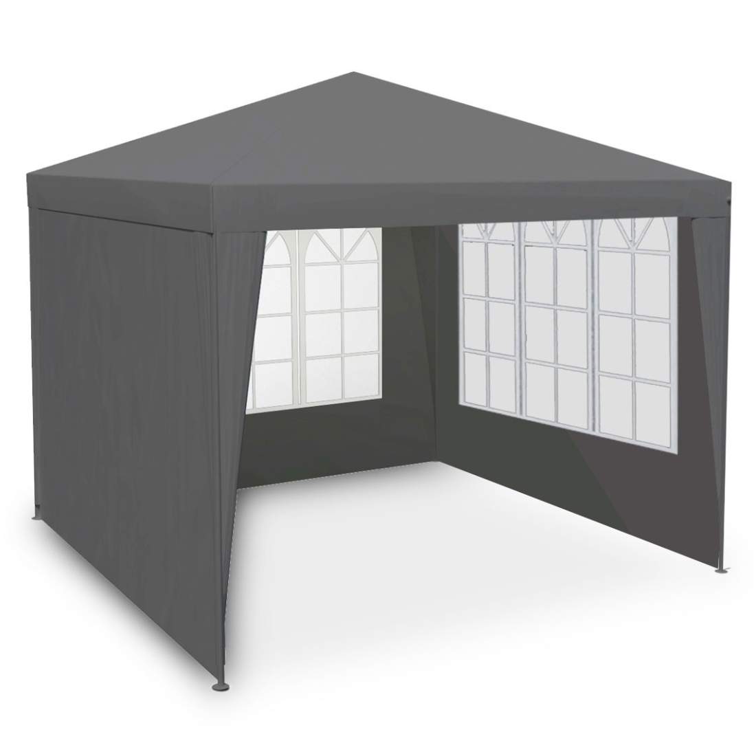 Trädgårdspaviljong 4 väggar 3 x 3 m grå Plonos | Hem & Hobby | Pryloteket