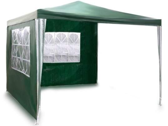 Havepavillon + 2 vægge 3 x 3m grønne Plonos