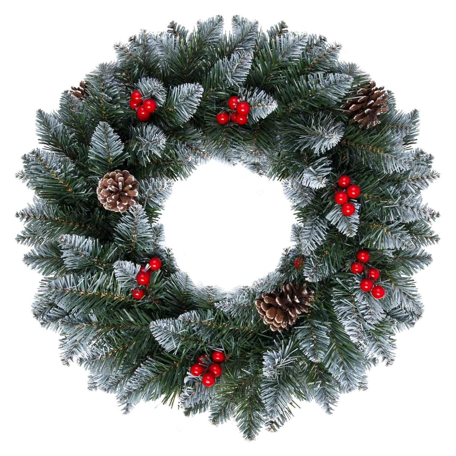 Julepynt 40 cm fyrrekogler, røn Plonos 4838