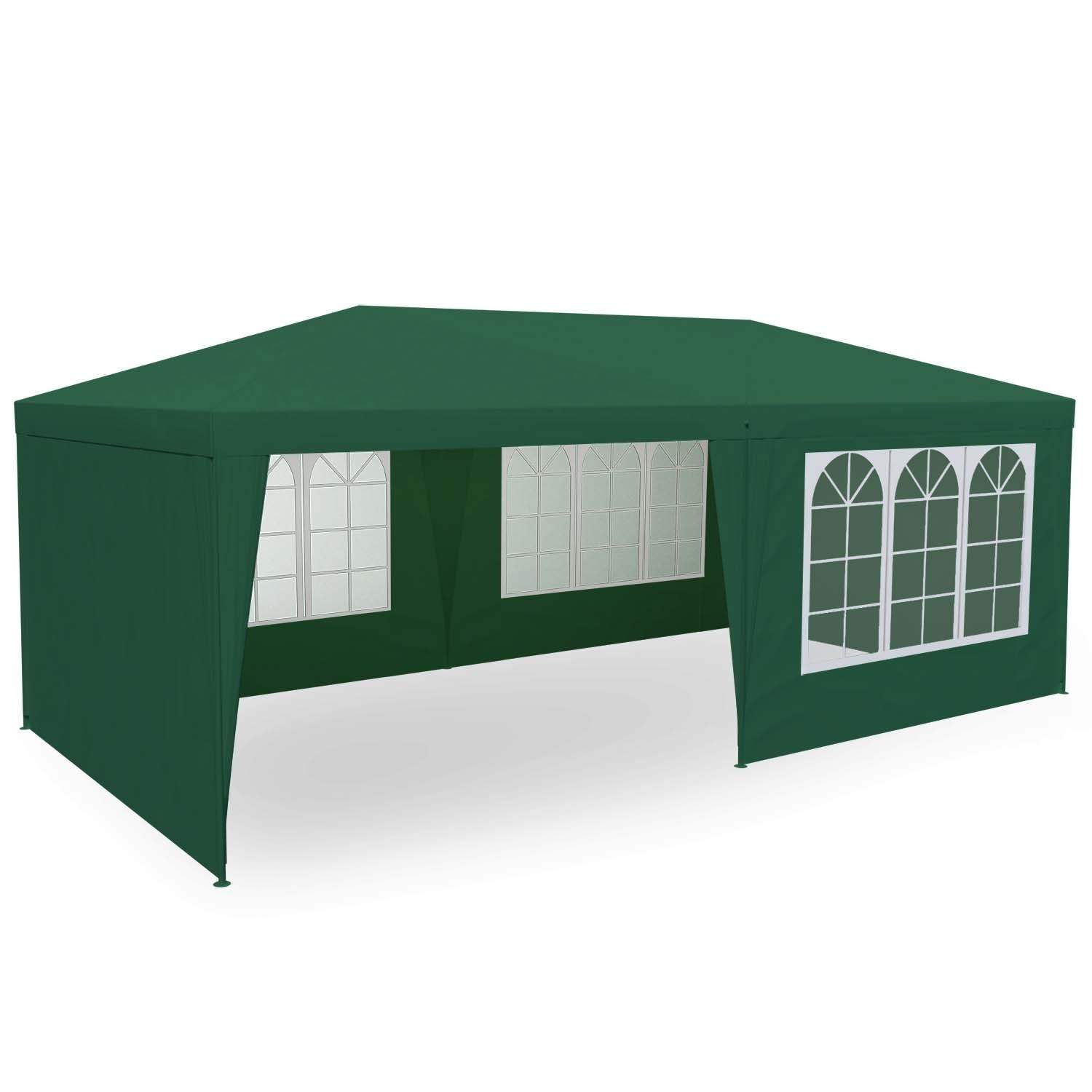 Havepavillon 6 vægge 3 x 6m grøn Plonos
