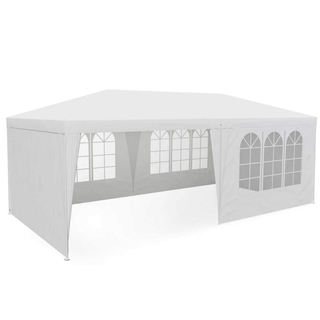 Trädgårdspaviljong 6 väggar 3 x 6m vit Plonos | Hem & Hobby | Pryloteket