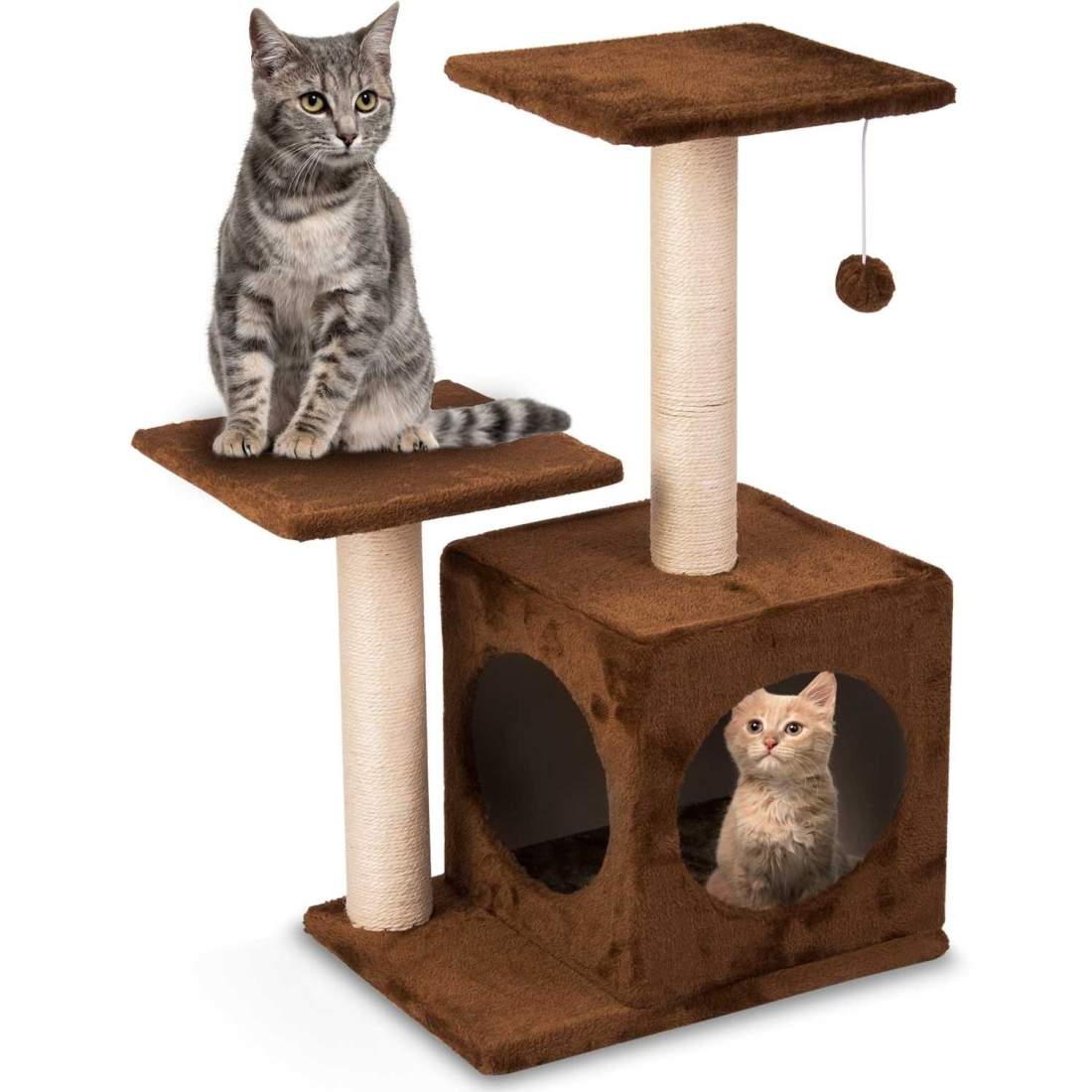 Skrapstolpe, katthus 74 cm DR-251 brun Pethaus | Hem & Hobby - Husdjur - Katt | Pryloteket