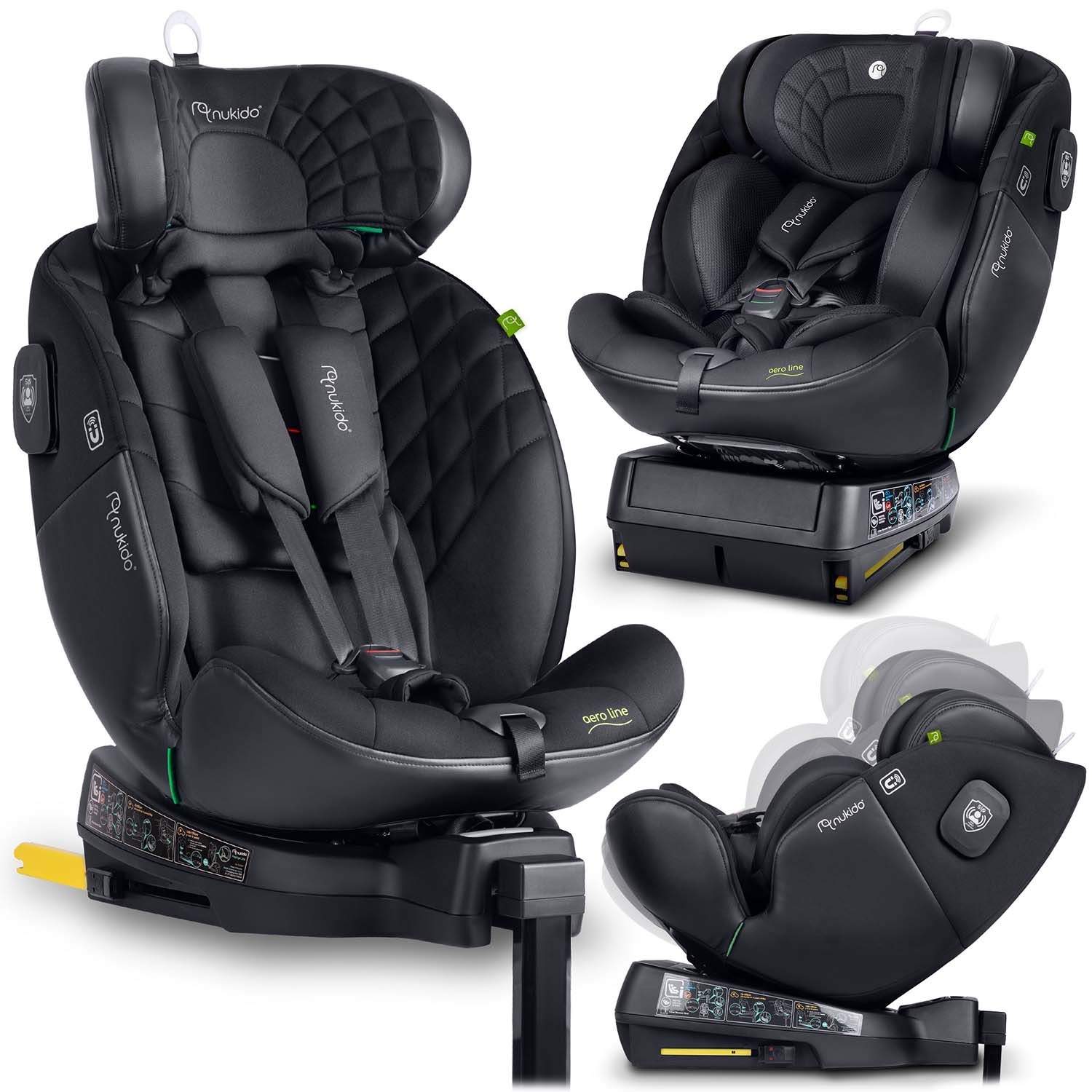 Nukido Aero Line Bilbarnstol Svart 0-36kg ISOFIX | Hem & Hobby - Hem & Hushåll - Tvätt | Pryloteket