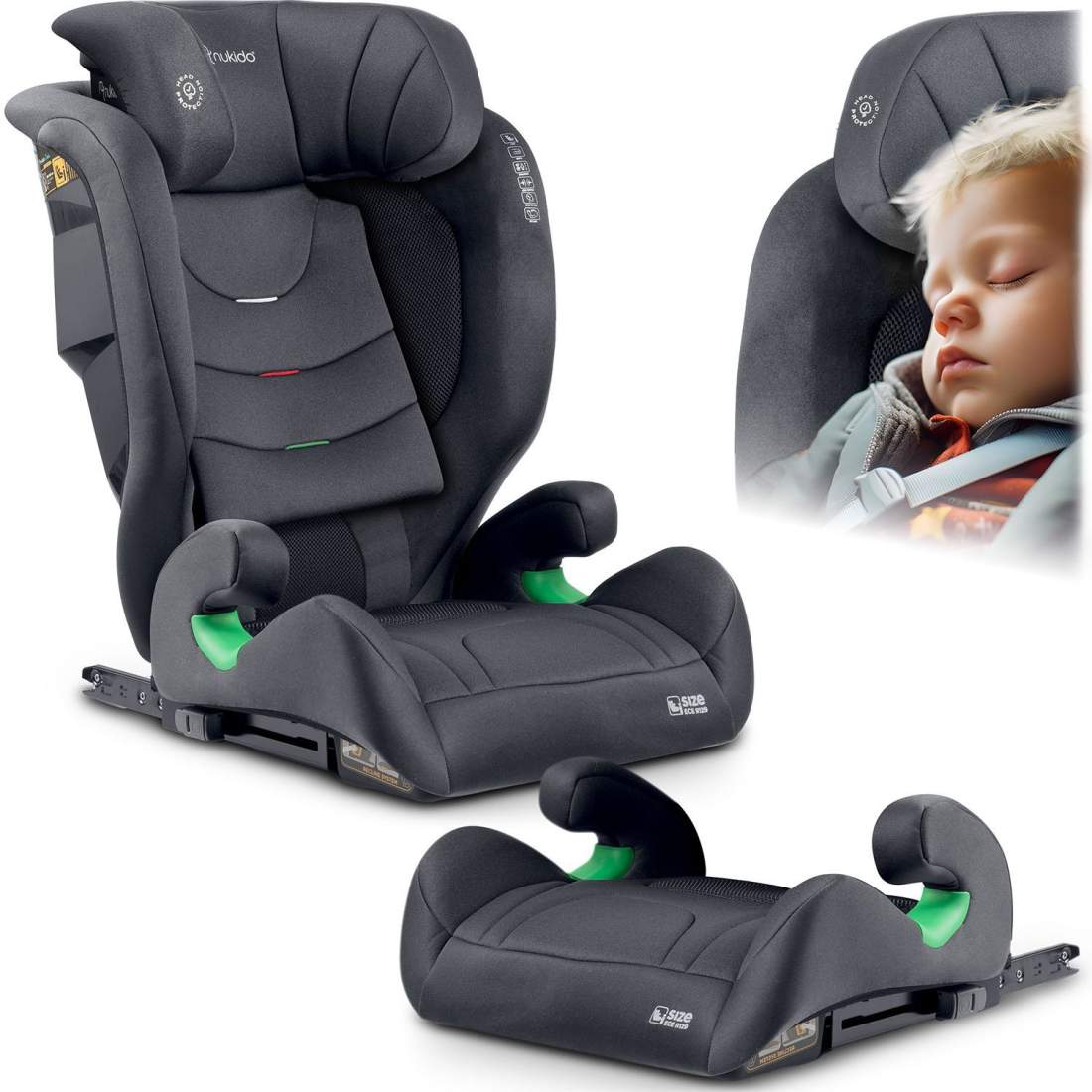 Nukido Louis Mjuk bilbarnstol grå15-36 kg ISOFIX | Hem & Hobby | Pryloteket