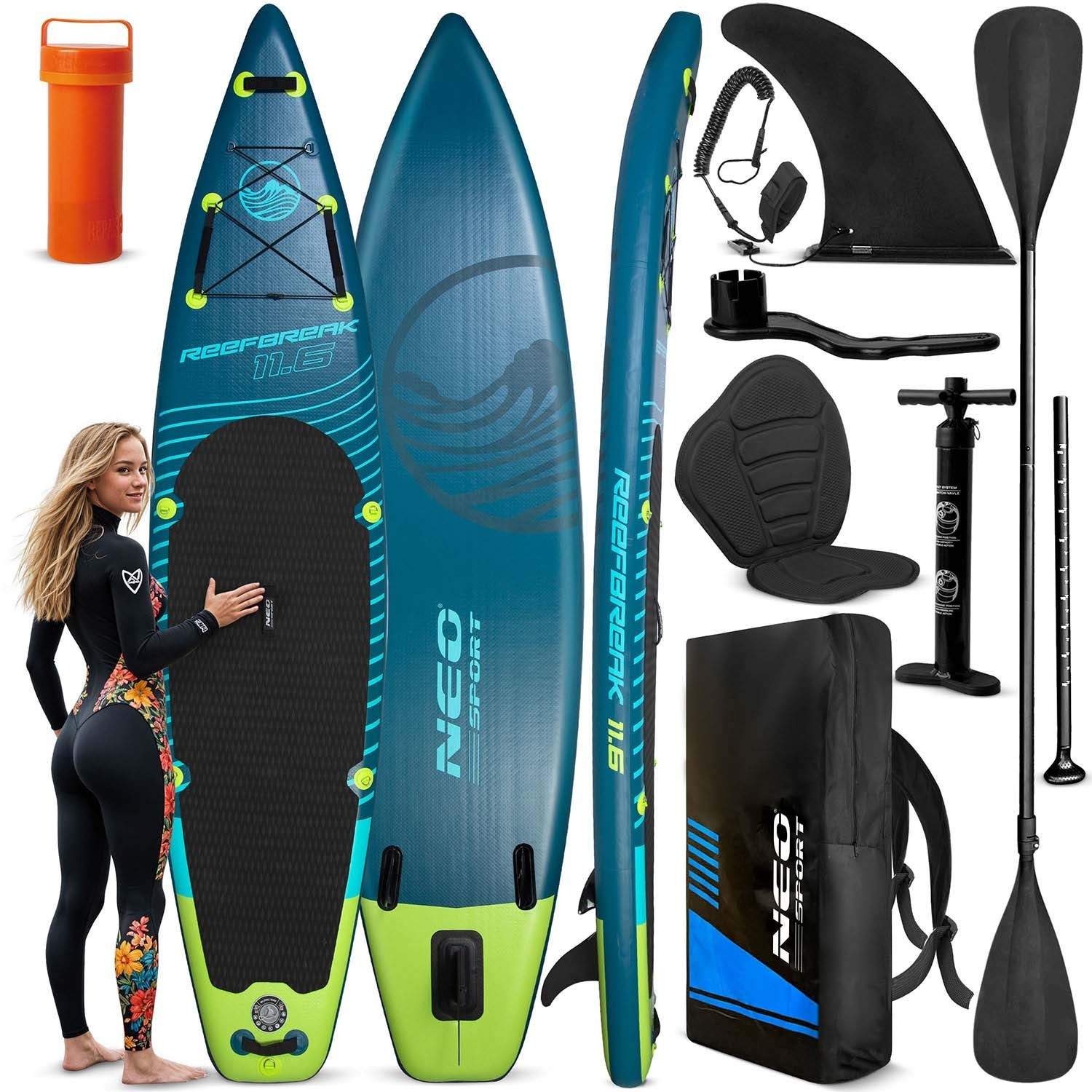 Reefbreak SUP-bräda 350 x 81 x 15 cm Neo-Sport 170300 | Elektronik - Tillbehör Mobil & Surfplatta - Mobiltillbehör - Mobilkablar - Tillbehör | Pryloteket
