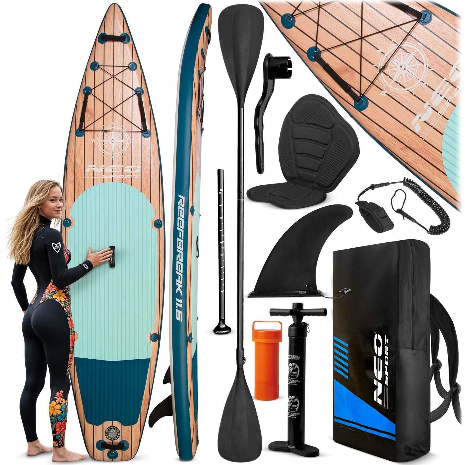 Reefbreak SUP-bräda 350 x 81 x 15 cm Neo-Sport 170304 | Elektronik - Tillbehör Mobil & Surfplatta - Mobiltillbehör - Mobilkablar - Tillbehör | Pryloteket