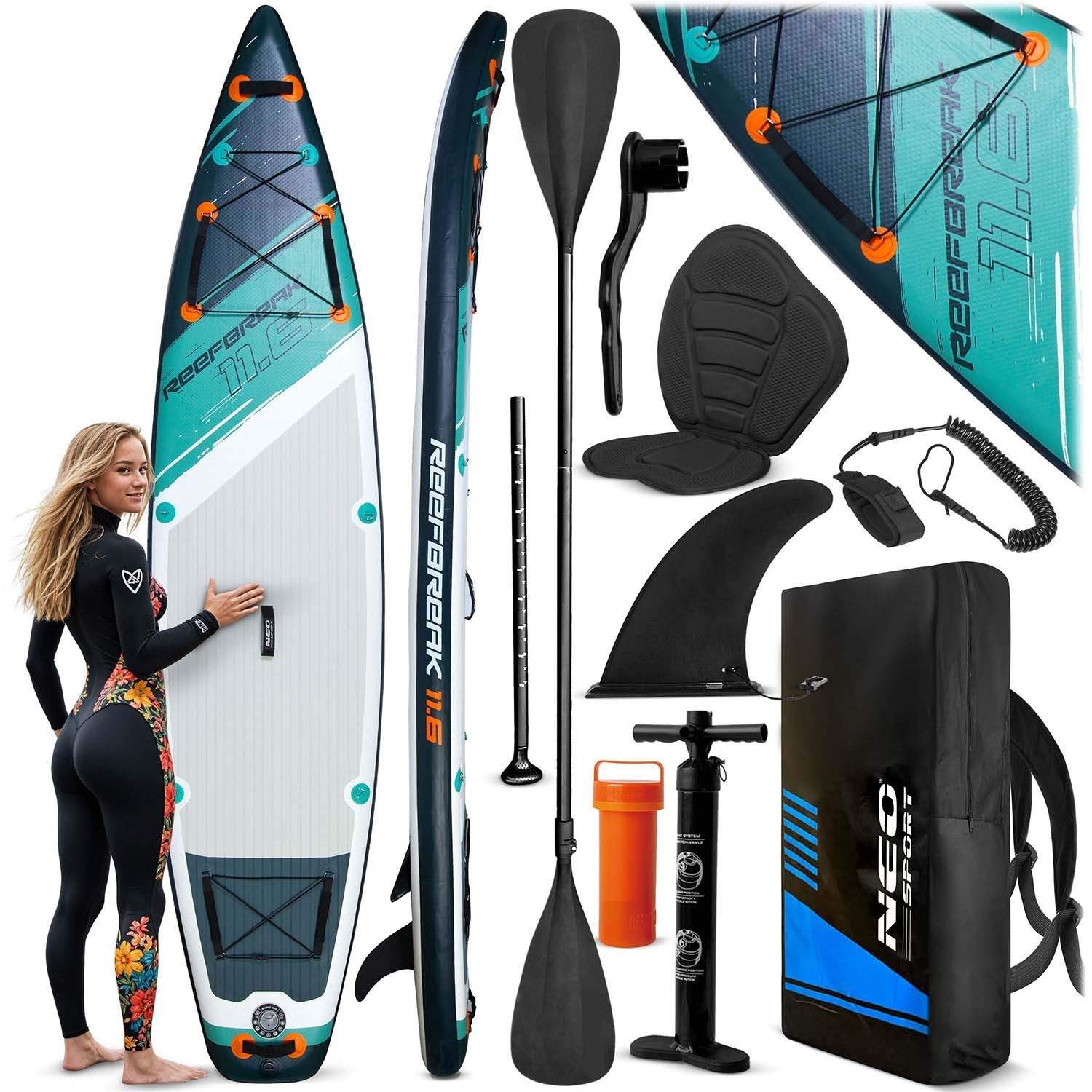Reefbreak SUP-bräda 350 x 81 x 15 cm Neo-Sport 170302 | Elektronik - Tillbehör Mobil & Surfplatta - Mobiltillbehör - Mobilkablar - Tillbehör | Pryloteket