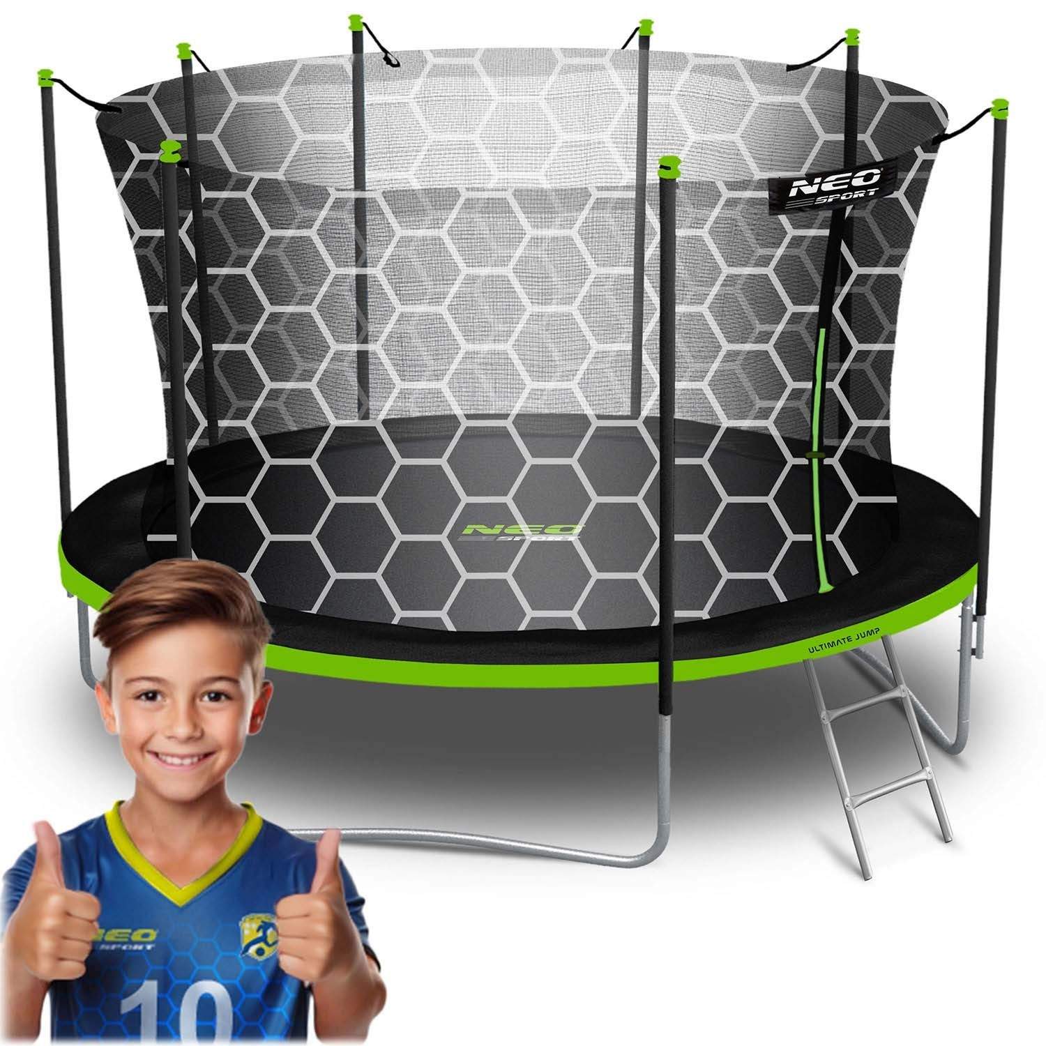 13ft/404cm Havetrampolin med indre net og stige Neo-Sport