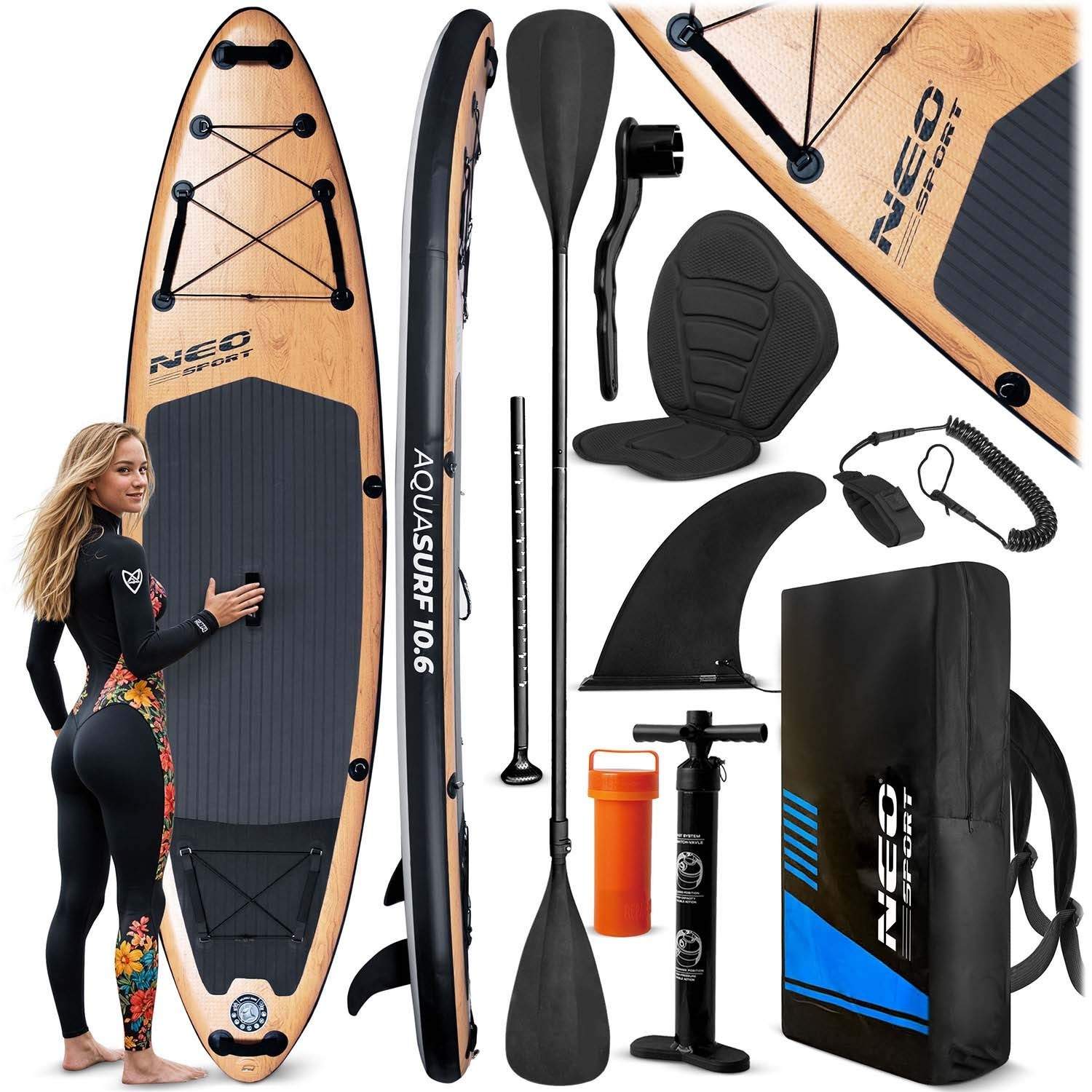 Aquasurf SUP-bräda 320 x 84 x 15 cm Neo-Sport 170202 | Elektronik - Tillbehör Mobil & Surfplatta - Mobiltillbehör - Mobilkablar - Tillbehör | Pryloteket