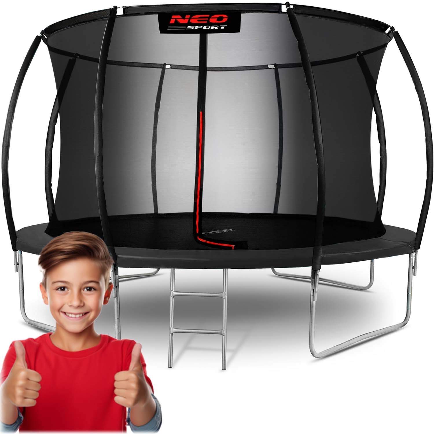 14ft/435cm profileret havetrampolin med indvendigt net Neo-Sport