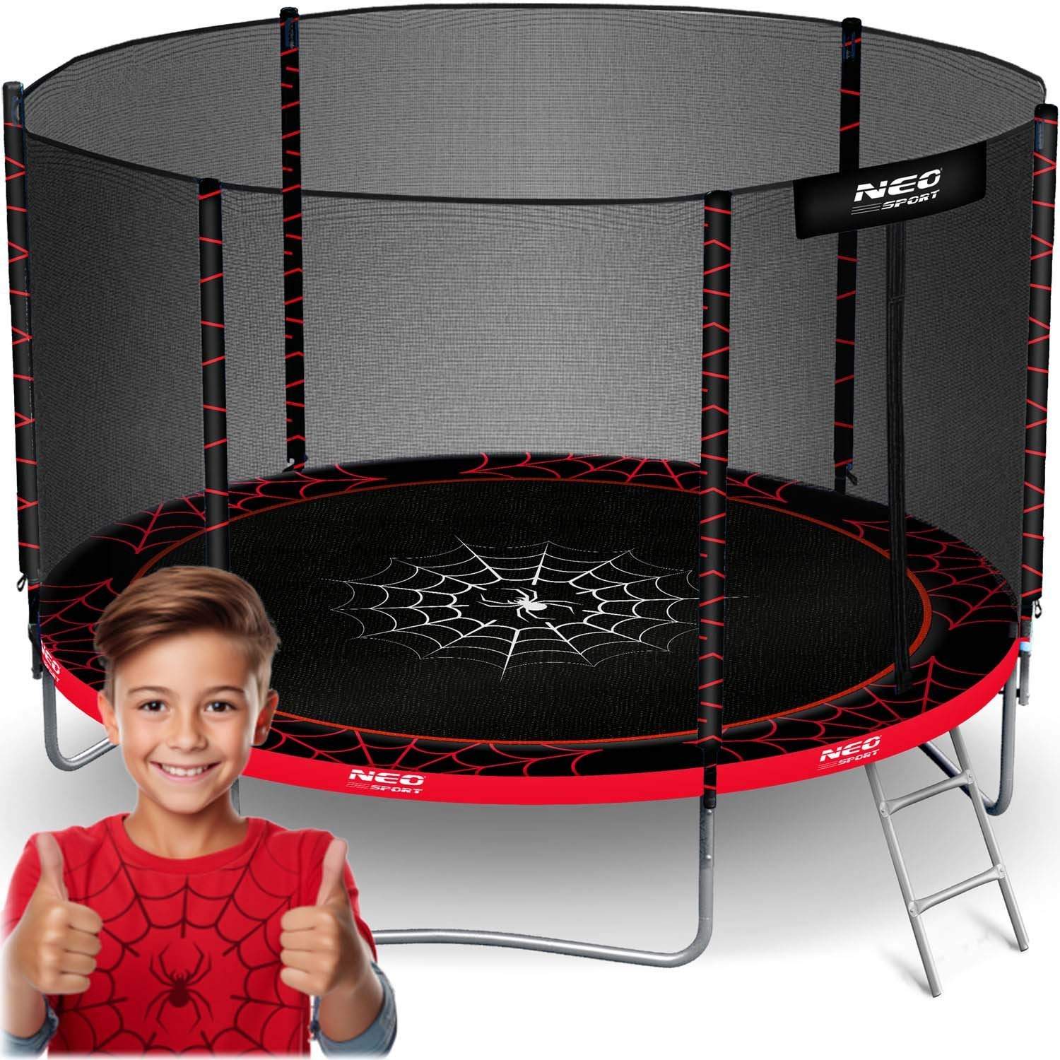 Havetrampolin 10ft/312cm med udendørs net og stige Neo-Sport