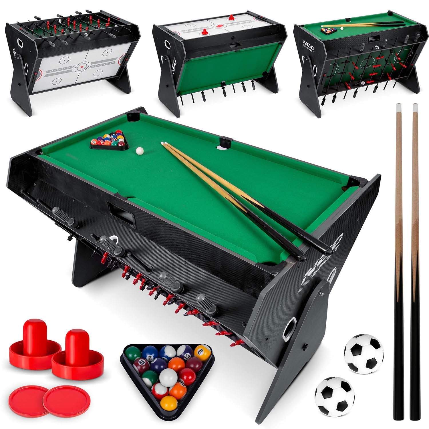 3-i-1 roterende spillebord Neo-Sport NS-449