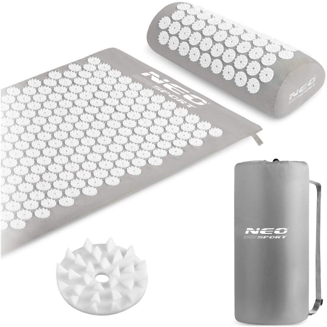 Neo-Sport NS-900 spikad akupressurmatta, grå och vit | Hem & Hobby | Pryloteket