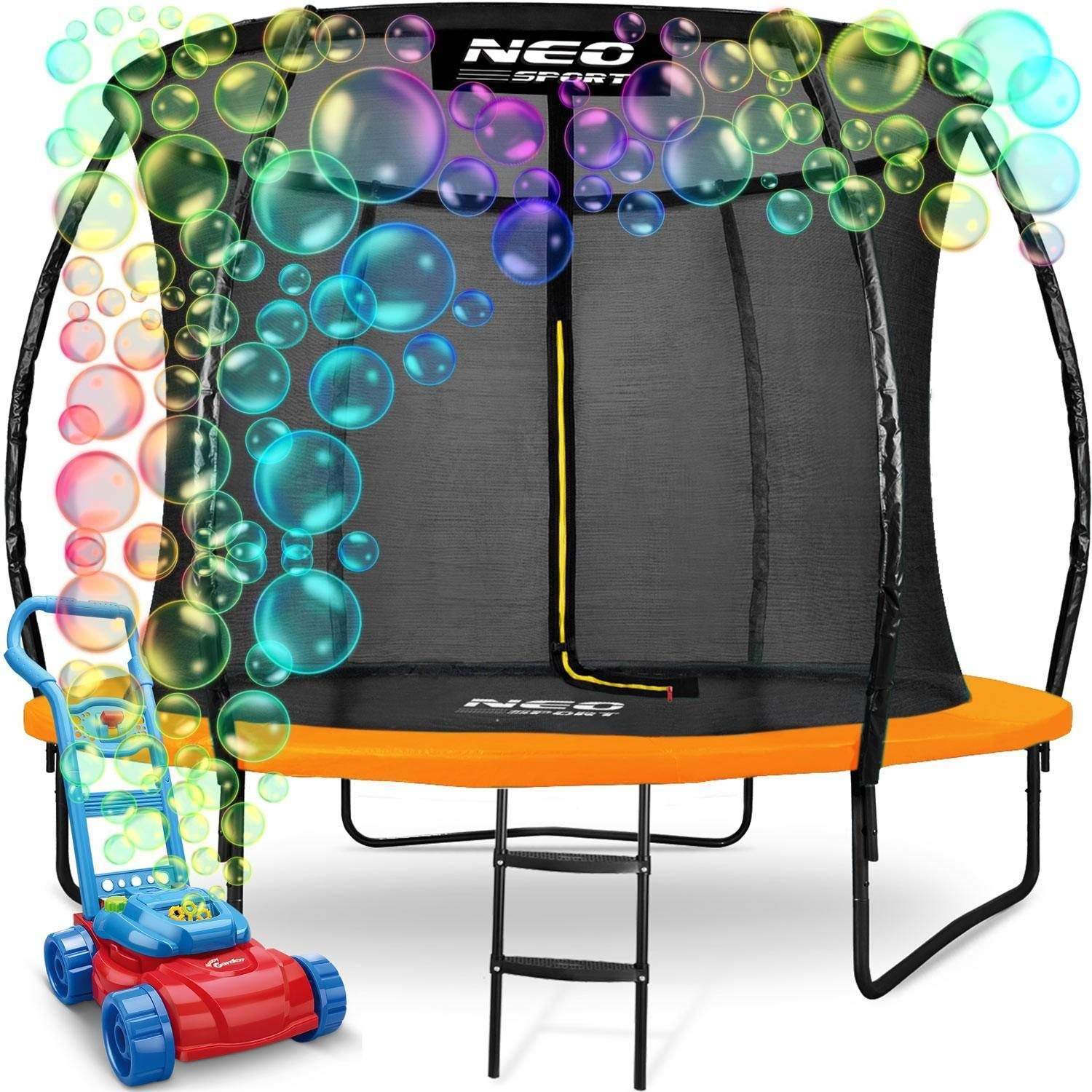 252 cm profileret havetrampolin med indvendigt net Neo-Sport + boblemaskine GRATIS