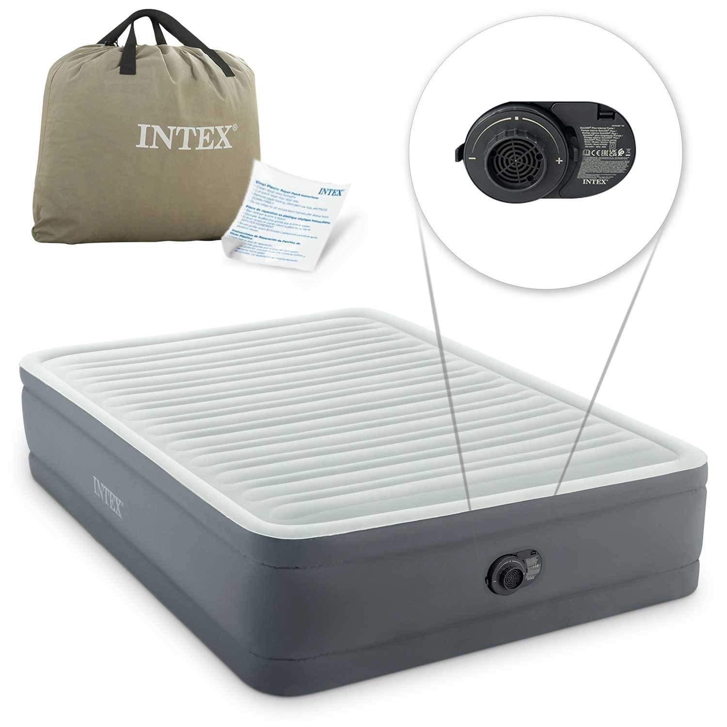 Oppustelig madras 203x152x46 cm med indbygget elektrisk pumpe INTEX 64906ND