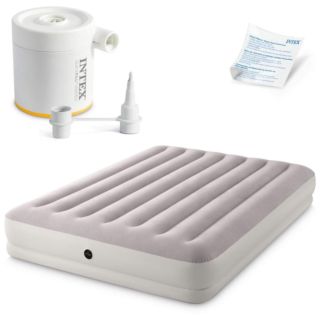 Uppblåsbar madrass 203x152x30 cm med elektrisk pump INTEX 64179 | Hem & Hobby - Hem & Hushåll - Kök - Köksredskap - Lock | Pryloteket
