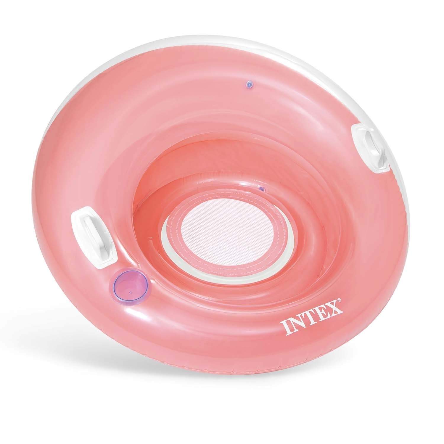 Oppustelig stol med håndtag, pink, 119 cm, INTEX 58883