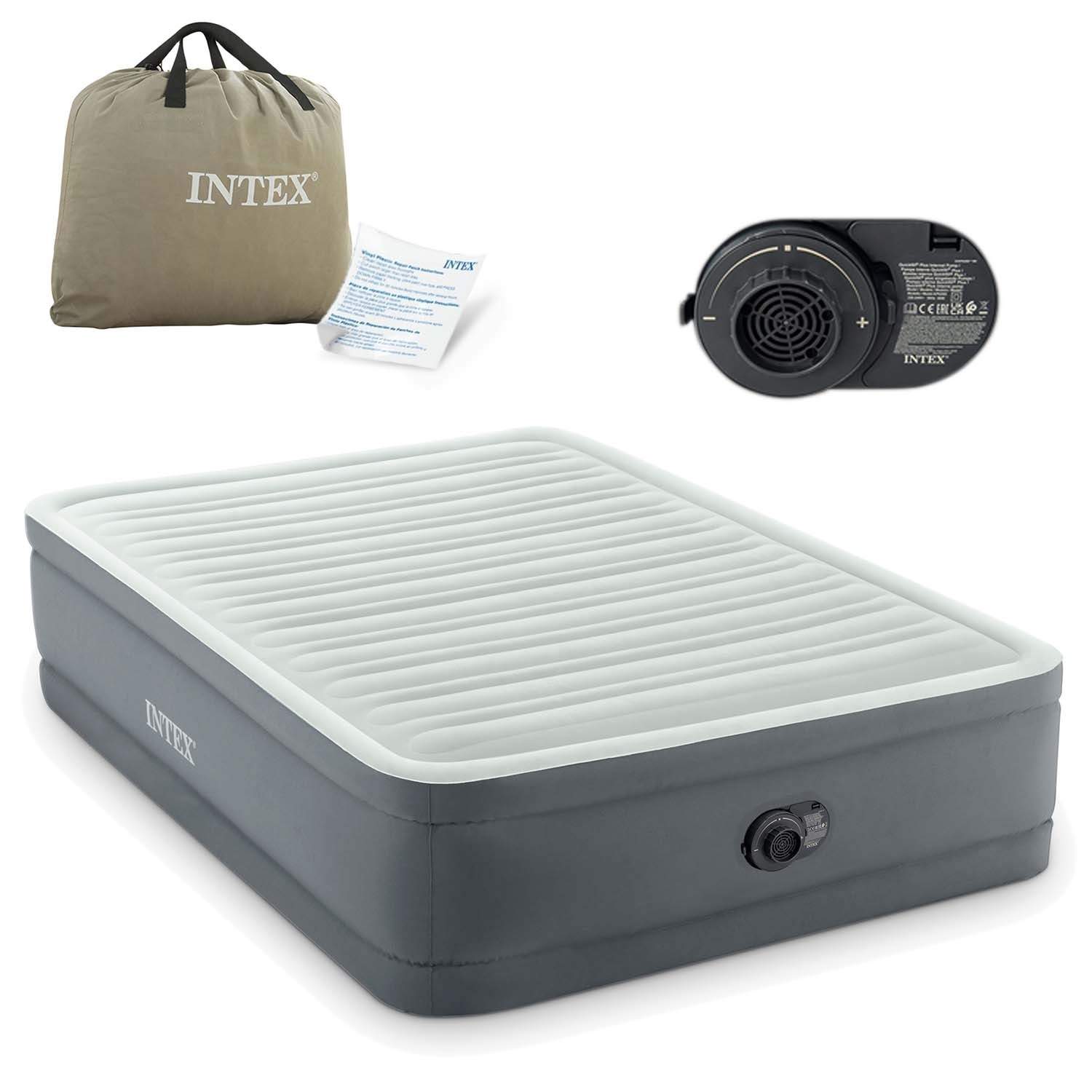 Oppustelig madras 191x137x46 cm med indbygget elektrisk pumpe INTEX 64904ND