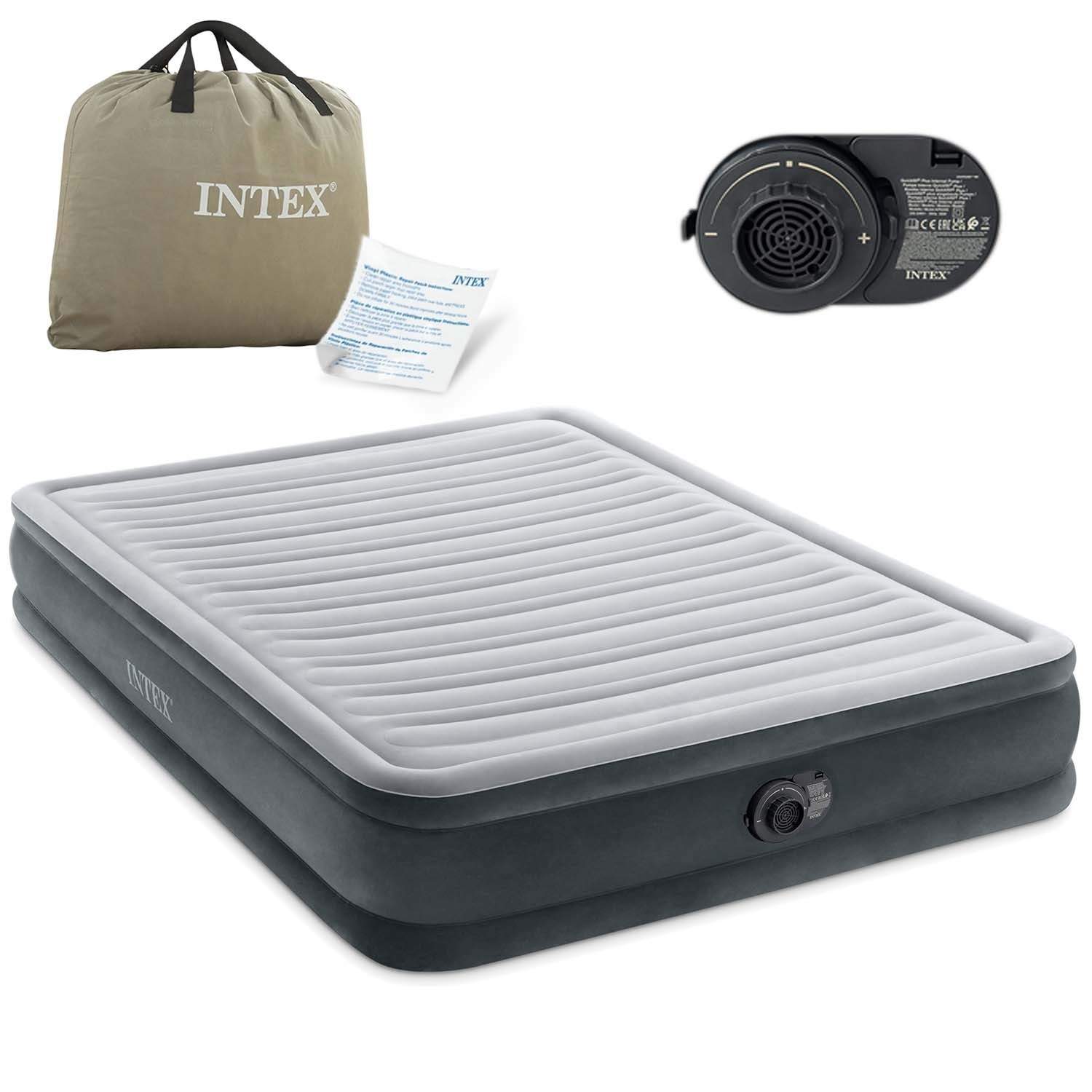 Oppustelig madras 203x152x33 cm med indbygget elektrisk pumpe INTEX 67770ND