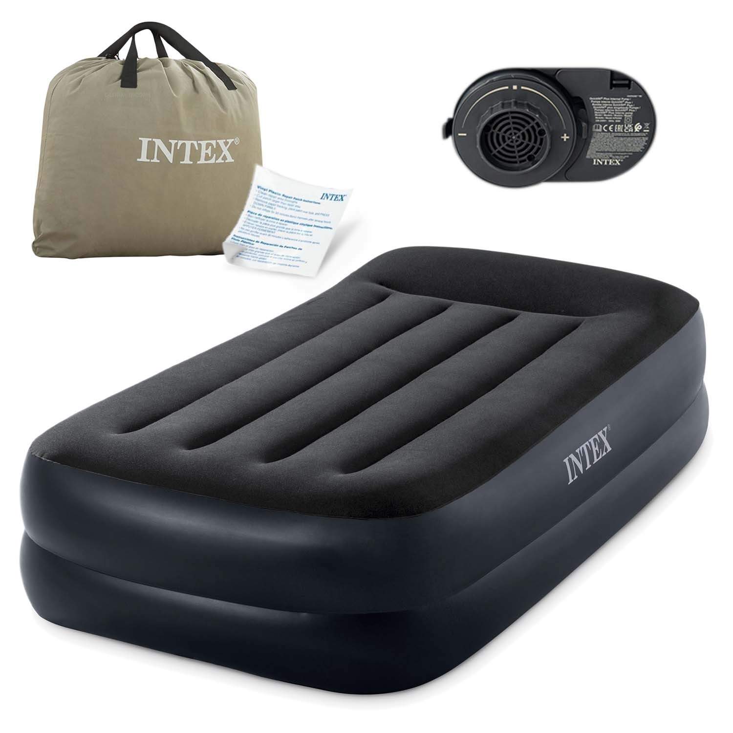 Oppustelig madras 191x99x42 cm med indbygget elektrisk pumpe INTEX 64122ND