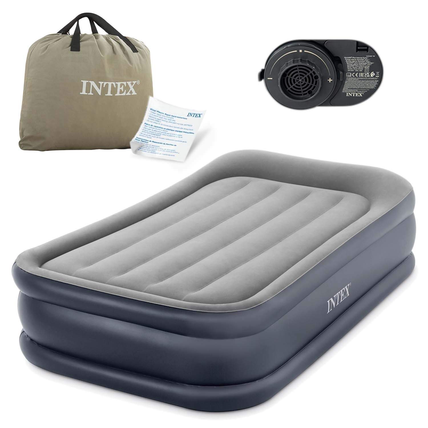 Oppustelig madras 191x99x42 cm med indbygget elektrisk pumpe INTEX 64132ND