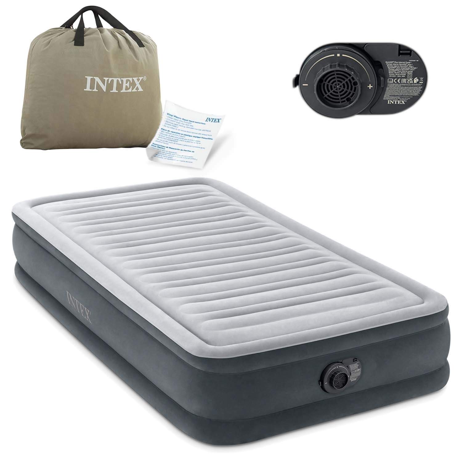 Oppustelig madras 191x99x33 cm med indbygget elektrisk pumpe INTEX 67766ND