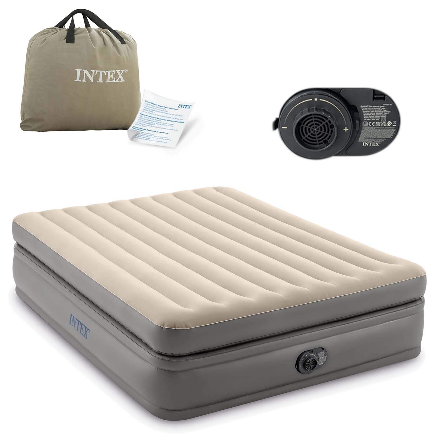 Oppustelig madras 203x152x51 cm med indbygget elektrisk pumpe INTEX 64164ND