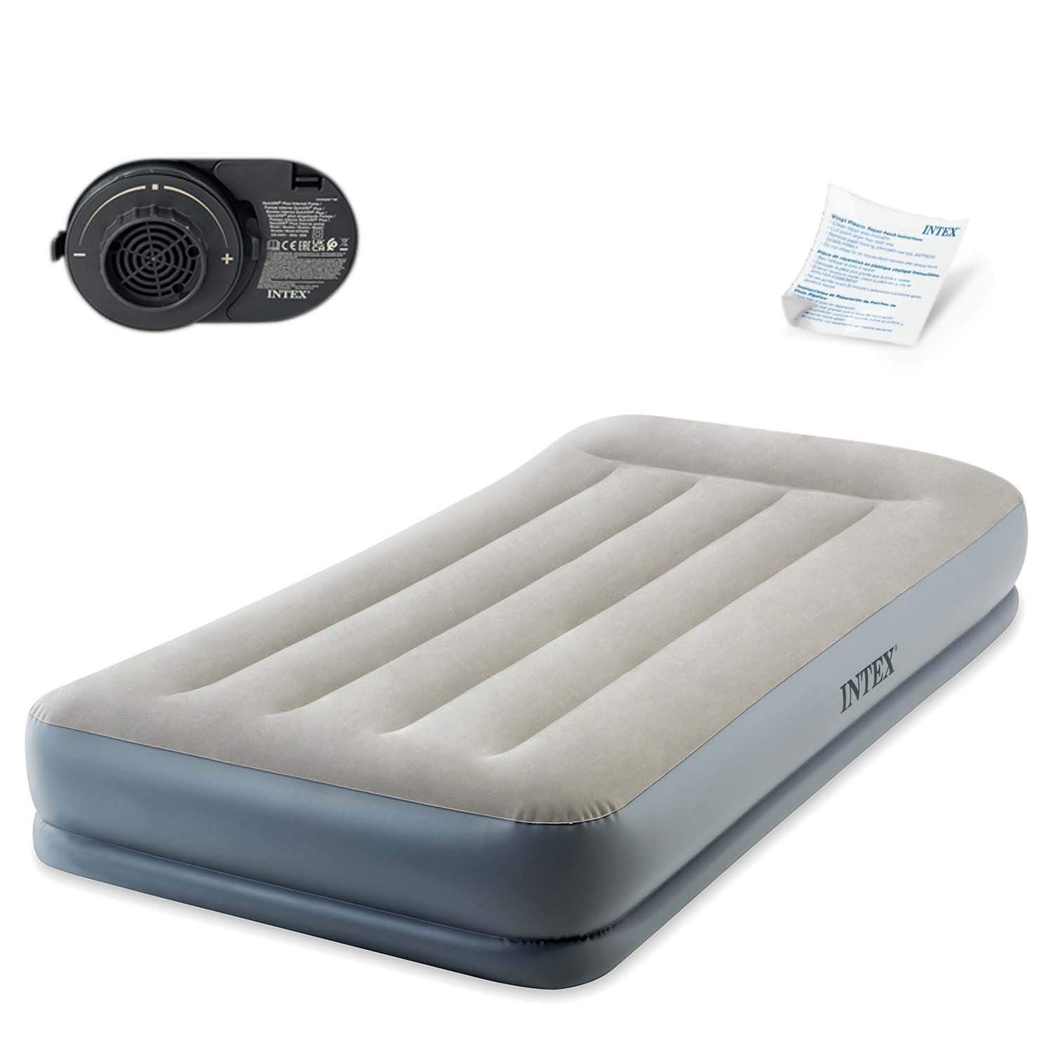 Oppustelig madras 191x99x33 cm med indbygget elektrisk pumpe INTEX 64116ND