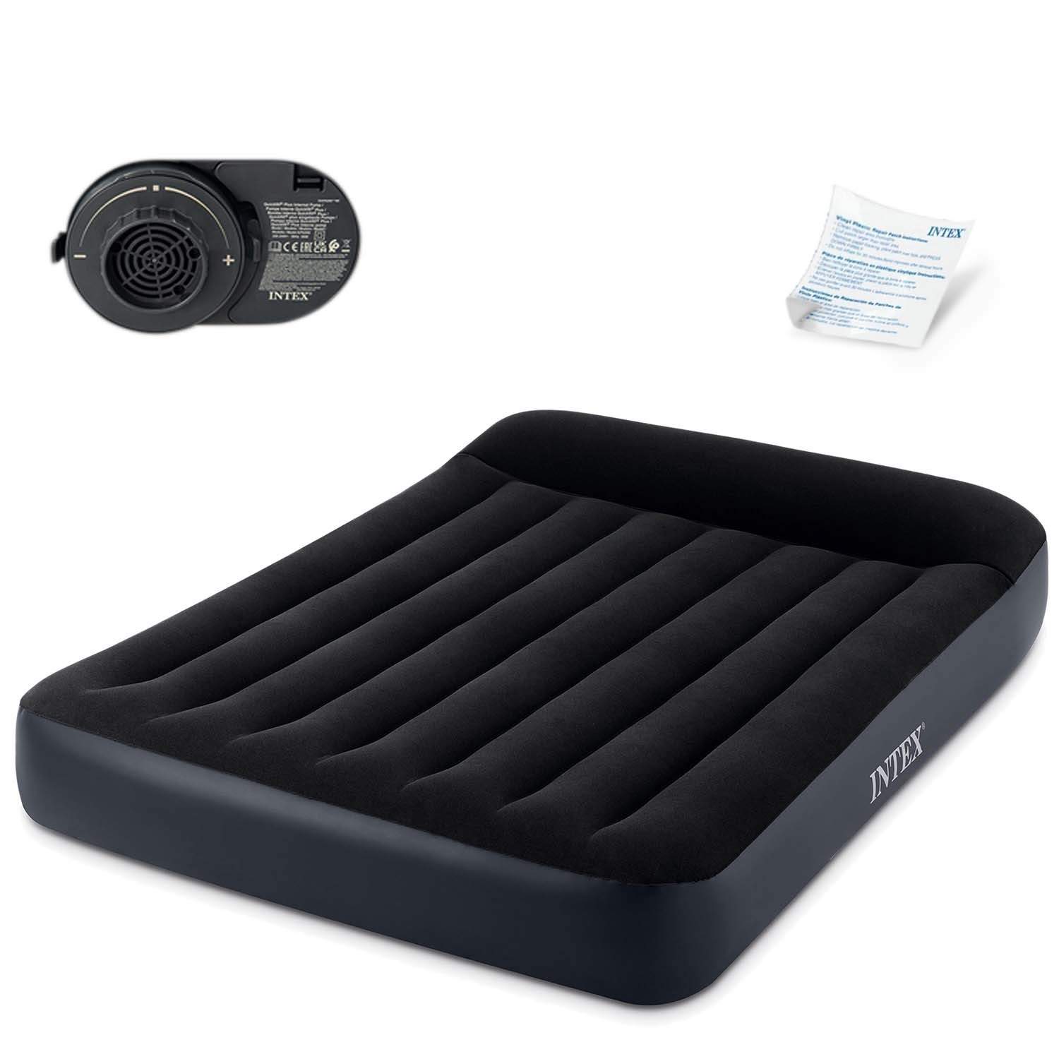 Oppustelig madras 191x137x25 cm med indbygget elektrisk pumpe INTEX 64148