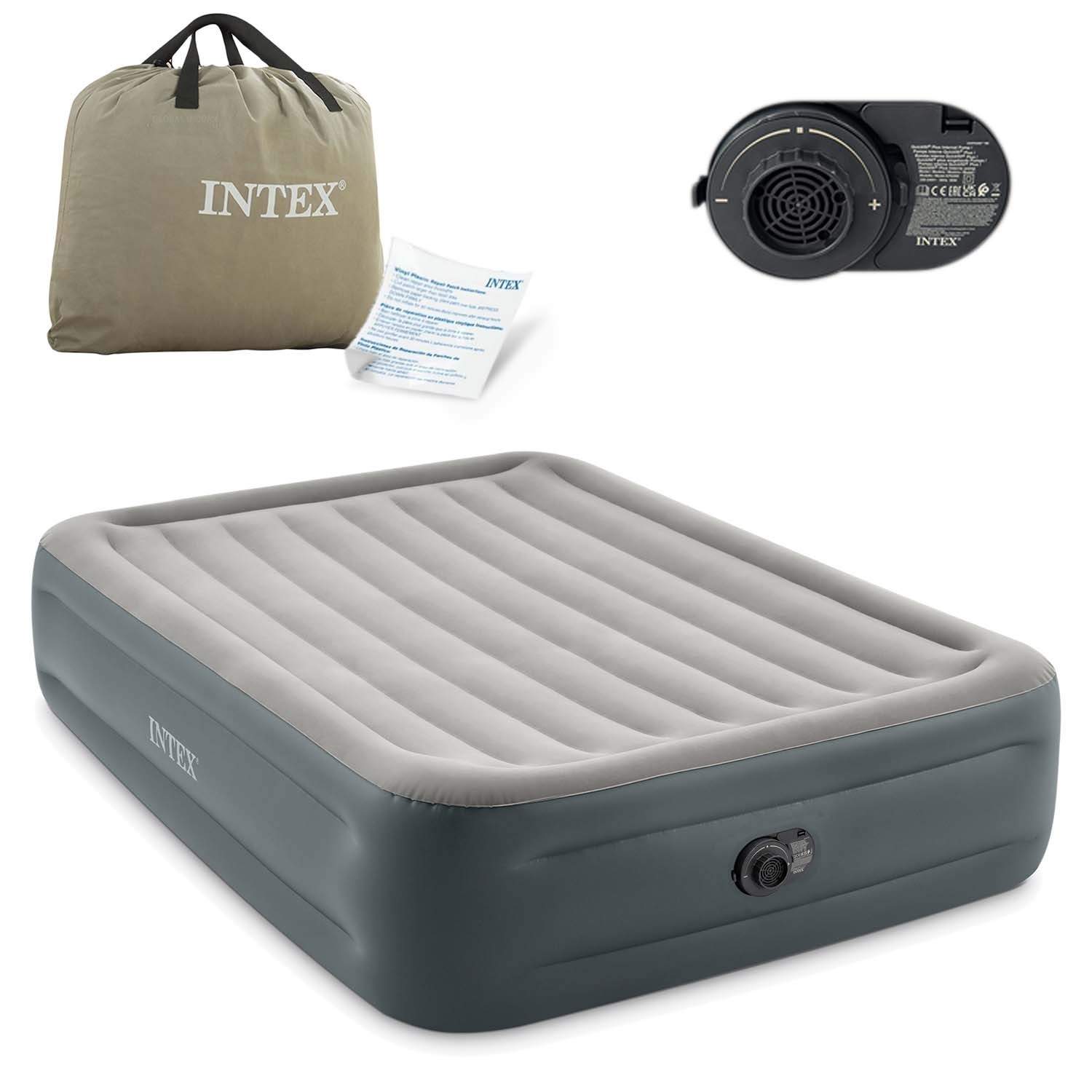 Oppustelig madras 203x152x46 cm med indbygget elektrisk pumpe INTEX 64126ND