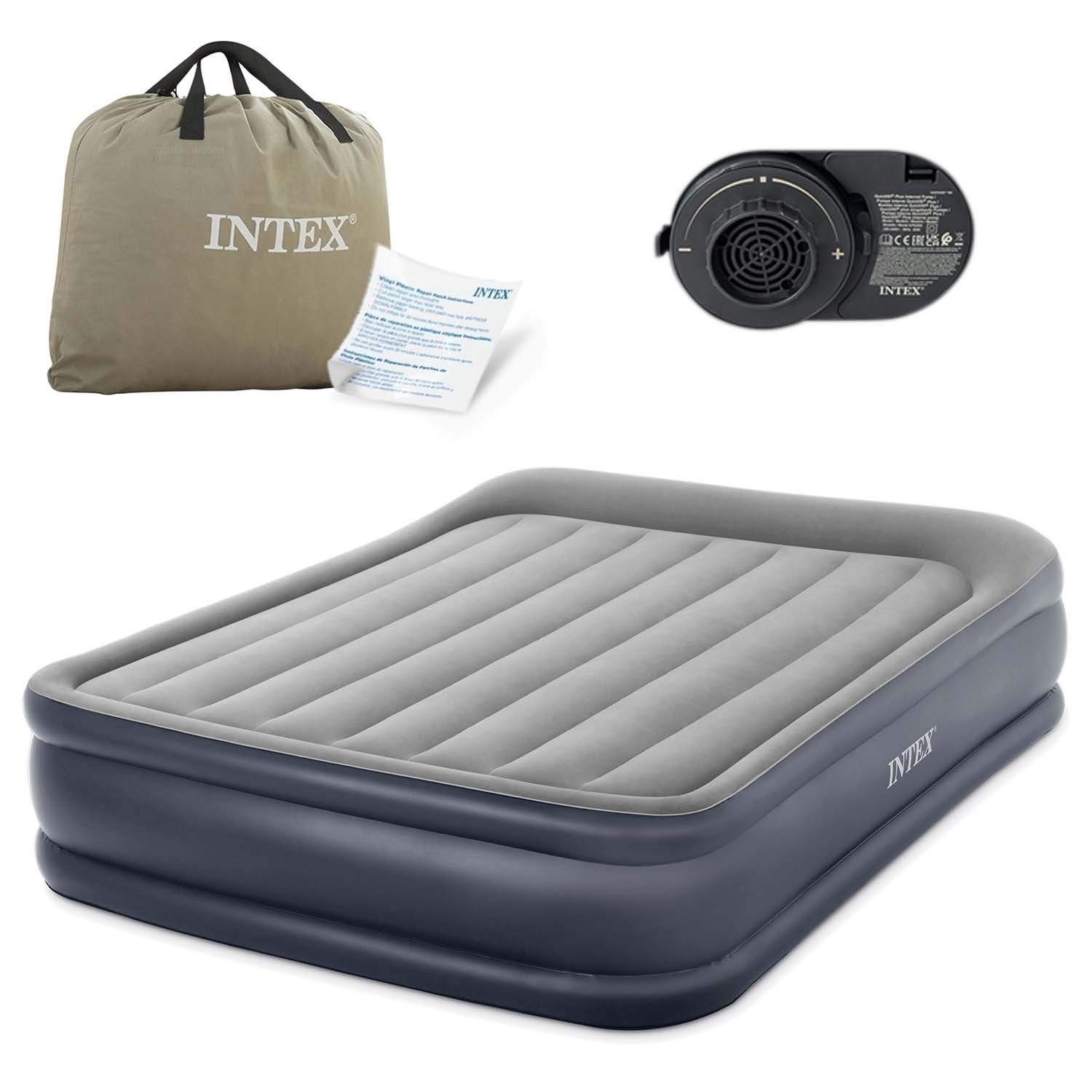 Oppustelig madras 203x152x42 cm med indbygget elektrisk pumpe INTEX 64136ND