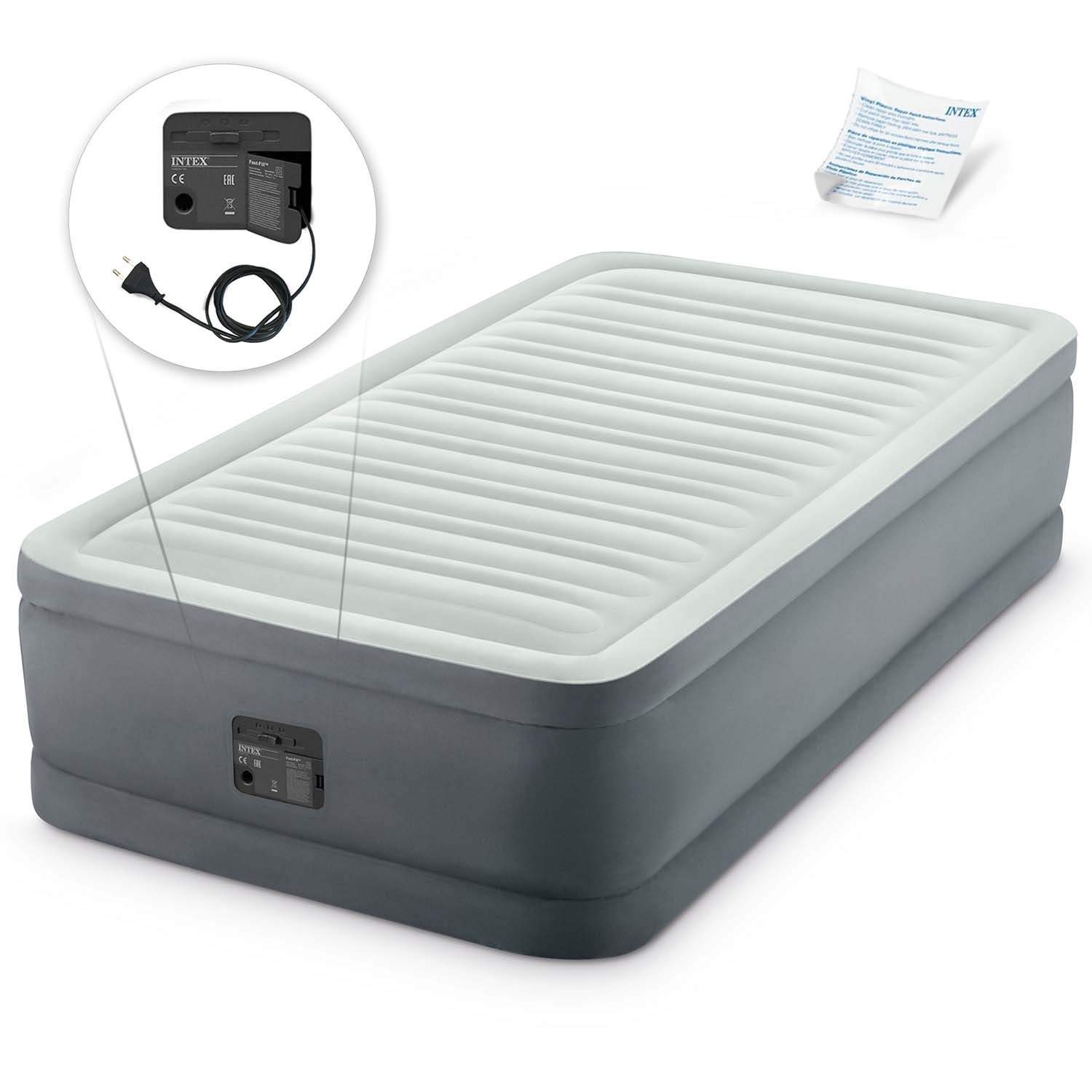 Enpersons uppblåsbar madrass med inbyggd elektrisk pump INTEX 64902 | Hem & Hobby - Hem & Hushåll - Bygg | Pryloteket