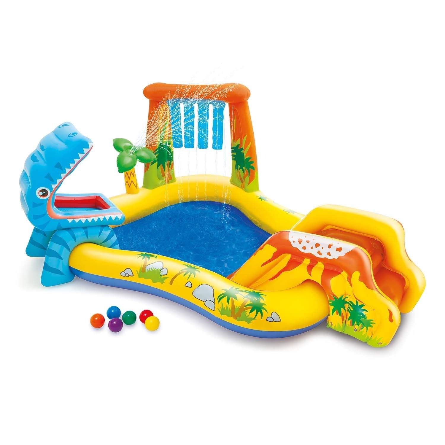 Dinosaurer legeplads med rutsjebane 249 x 191 x 109 cm INTEX 57444