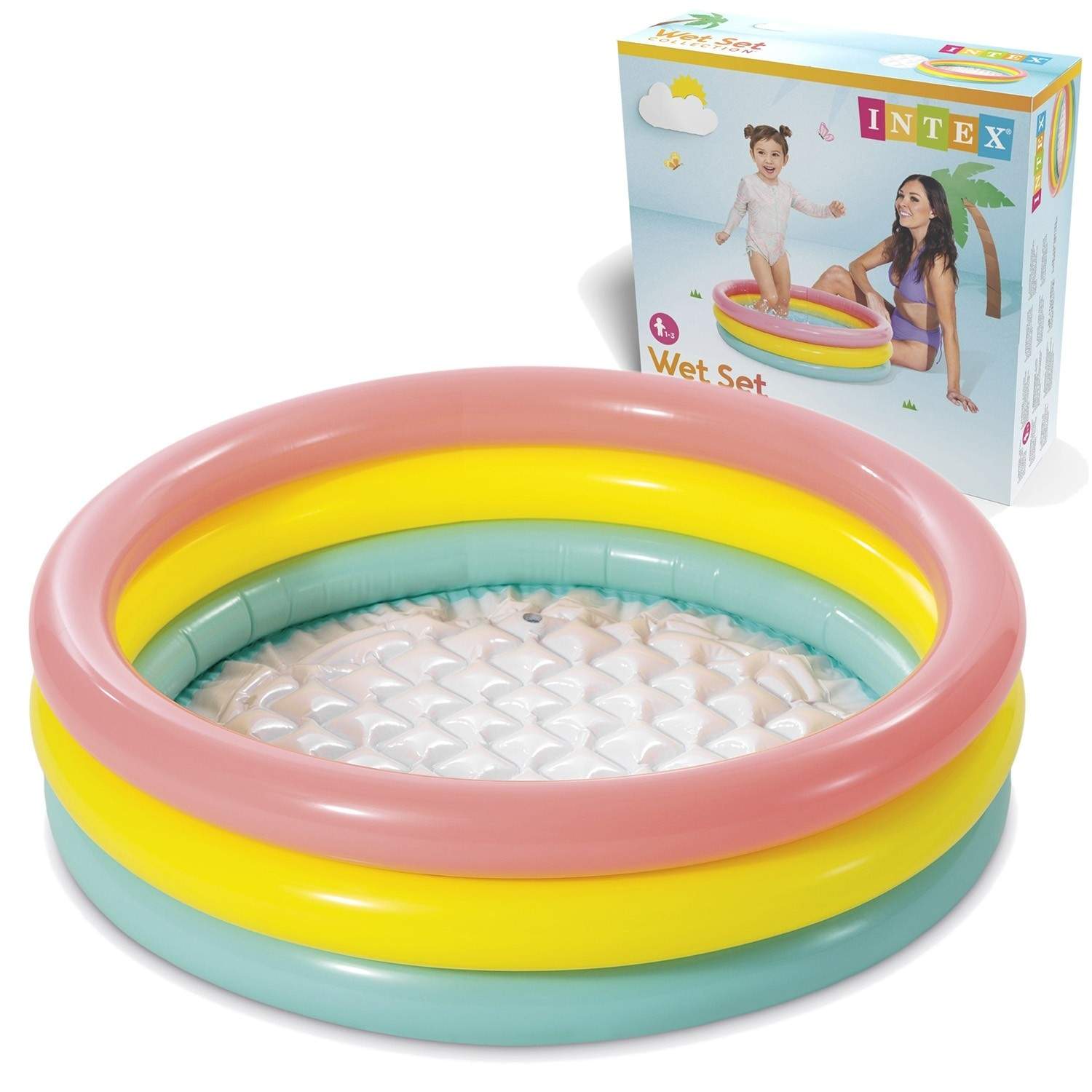 Oppustelig brusebakke 3 farver 86 x 25 cm INTEX 58924