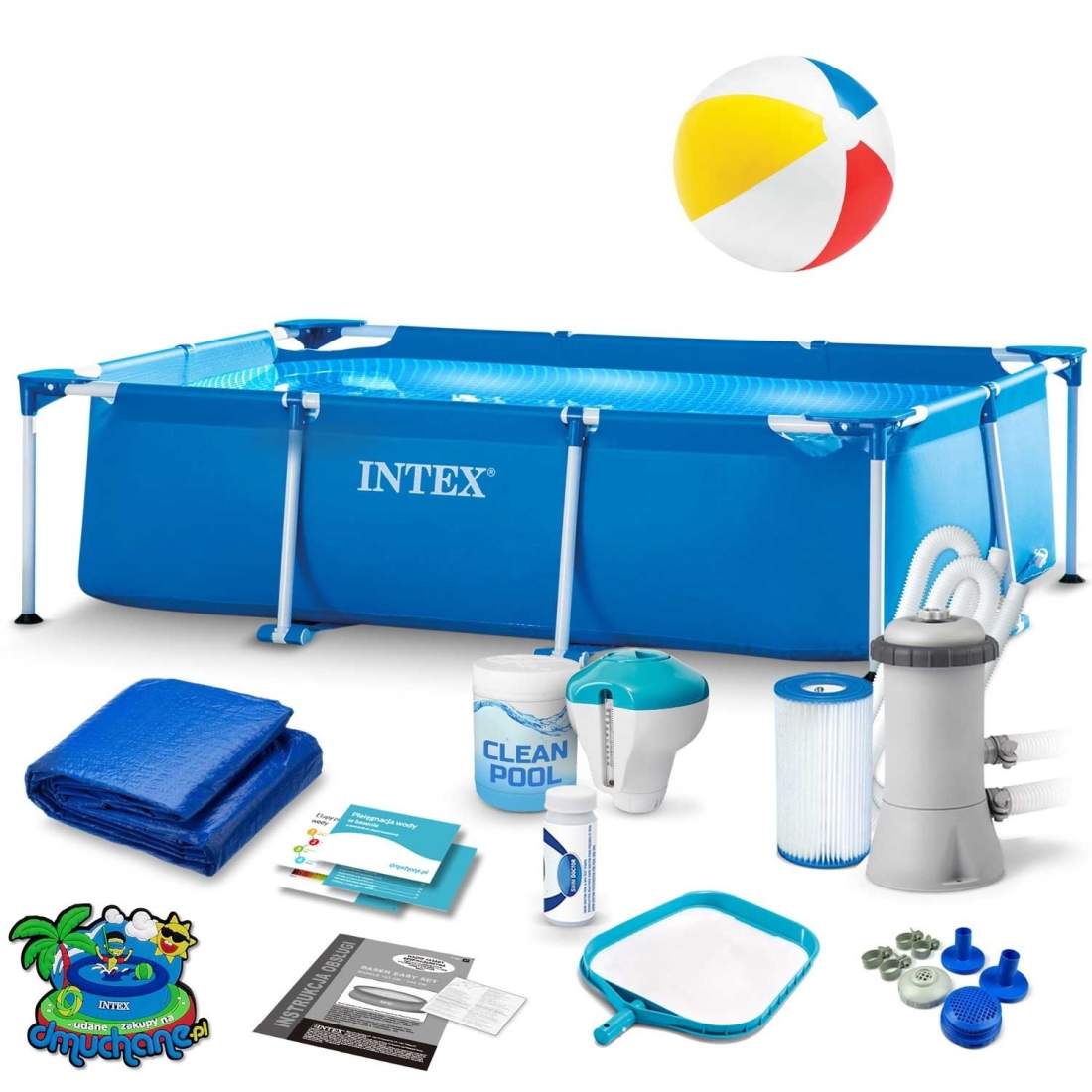 Ram trädgårdspool 220 x 150 x 60 cm 15 i 1 INTEX 28270 | Elektronik - Tillbehör Mobil & Surfplatta - Mobiltillbehör - Mobilkablar - Tillbehör | Pryloteket