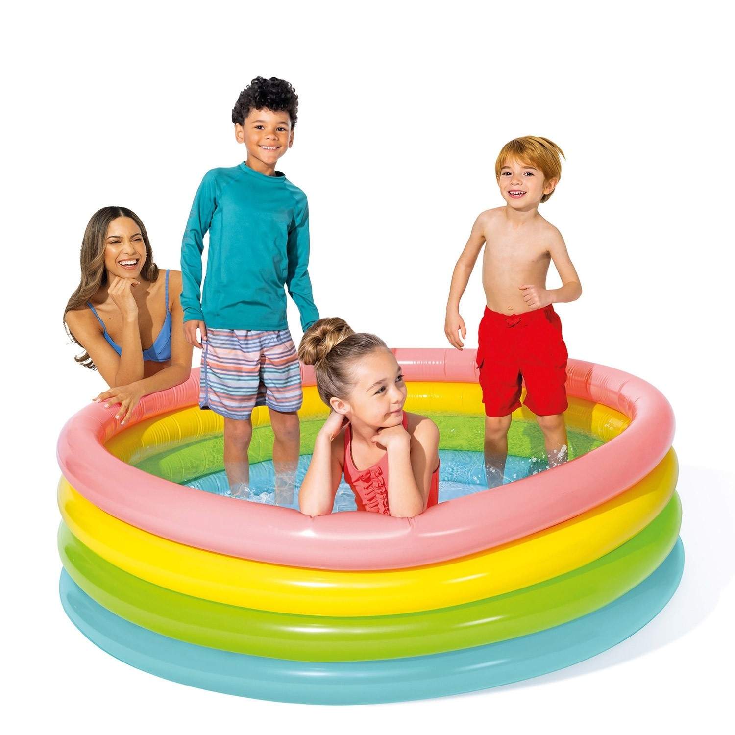 Oppustelig pool Rainbow 4 ringe 168 x 46 cm INTEX 56441