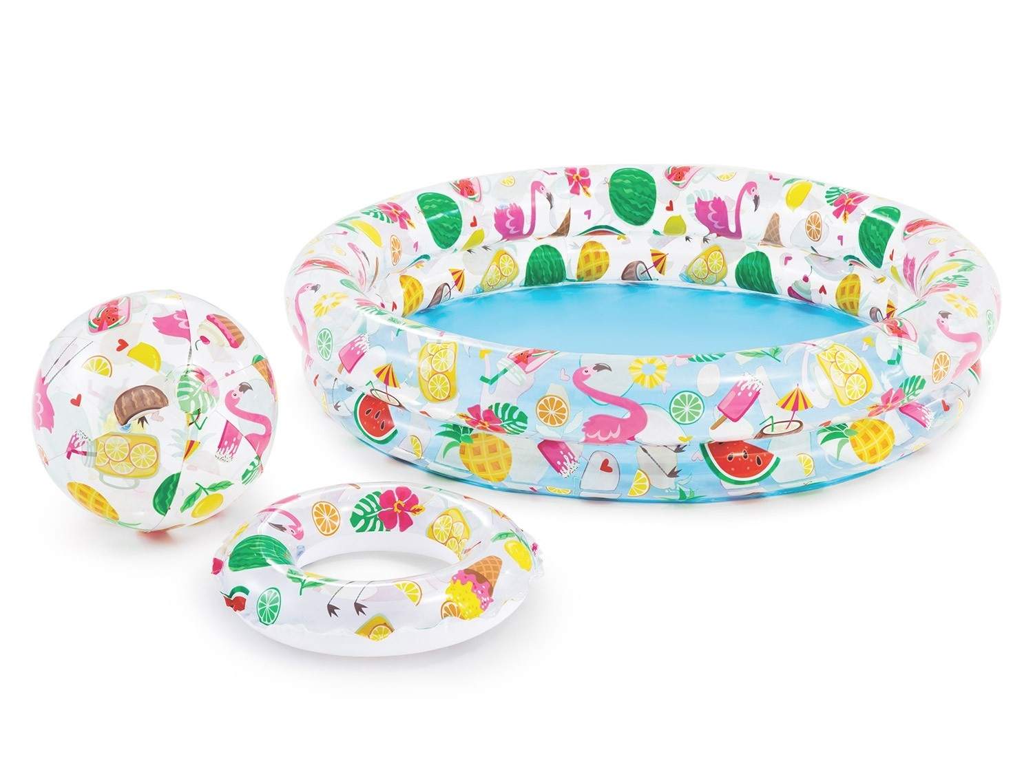 Uppblåsbar poolring och bollsats 122 x 25 cm INTEX 59460 | Leksaker & Spel - Leksaker - Bad- & Vattenlek - Uppblåsbart | Pryloteket