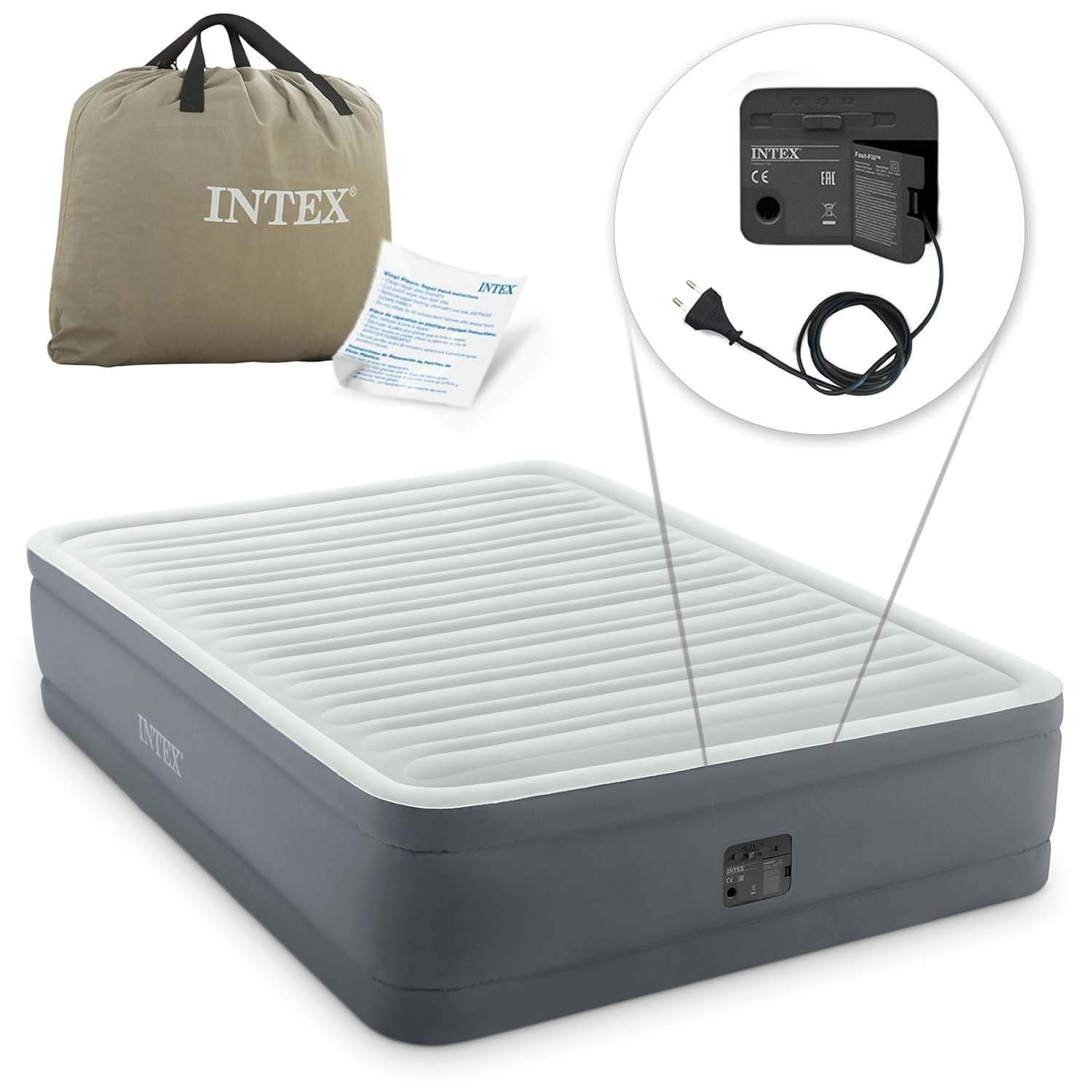 Uppblåsbar madrass 203x152x46 cm med inbyggd elektrisk pump INTEX 64906 | Hem & Hobby - Hem & Hushåll - Bygg | Pryloteket