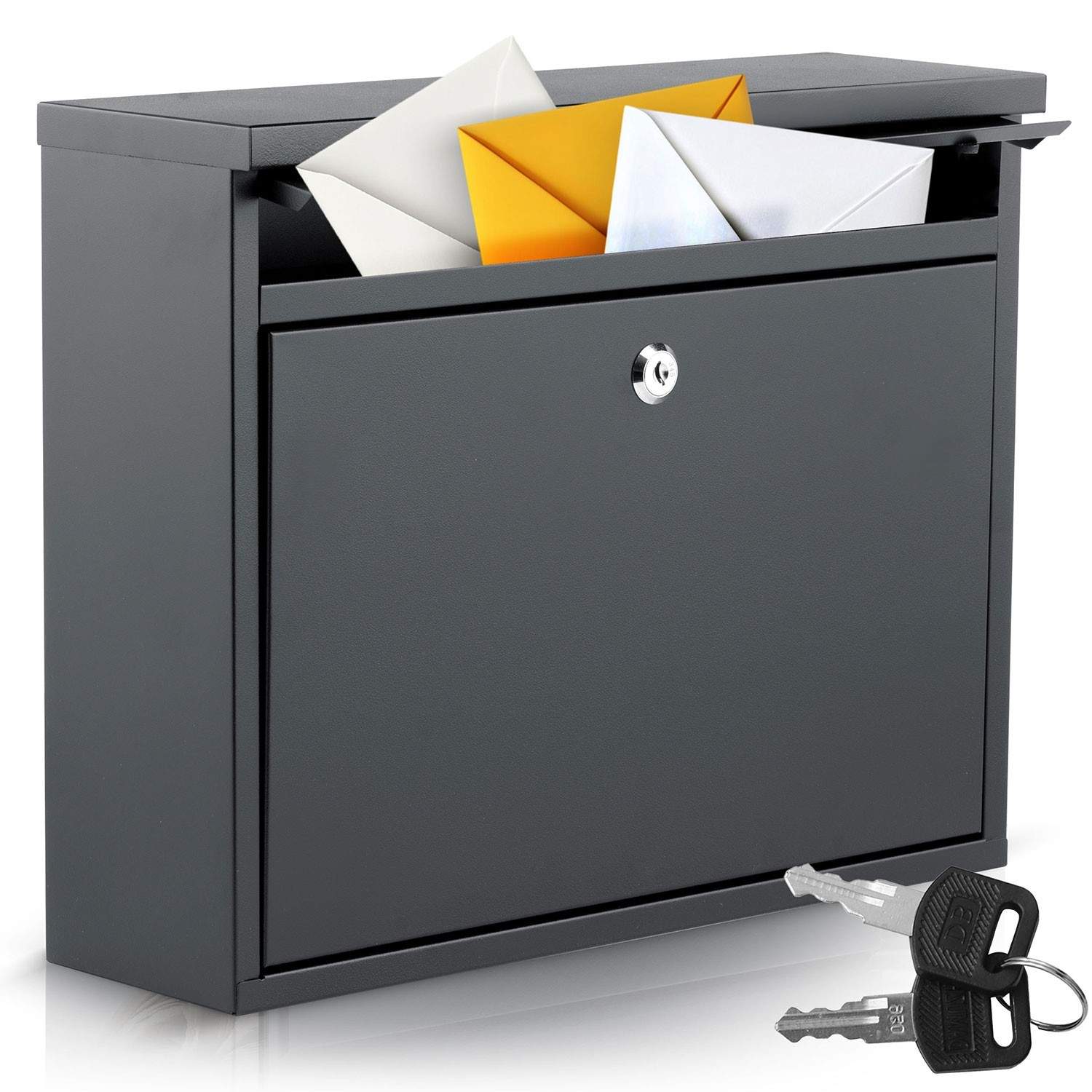 Brevkasse 37,5x30,5x12 cm sort HM-860