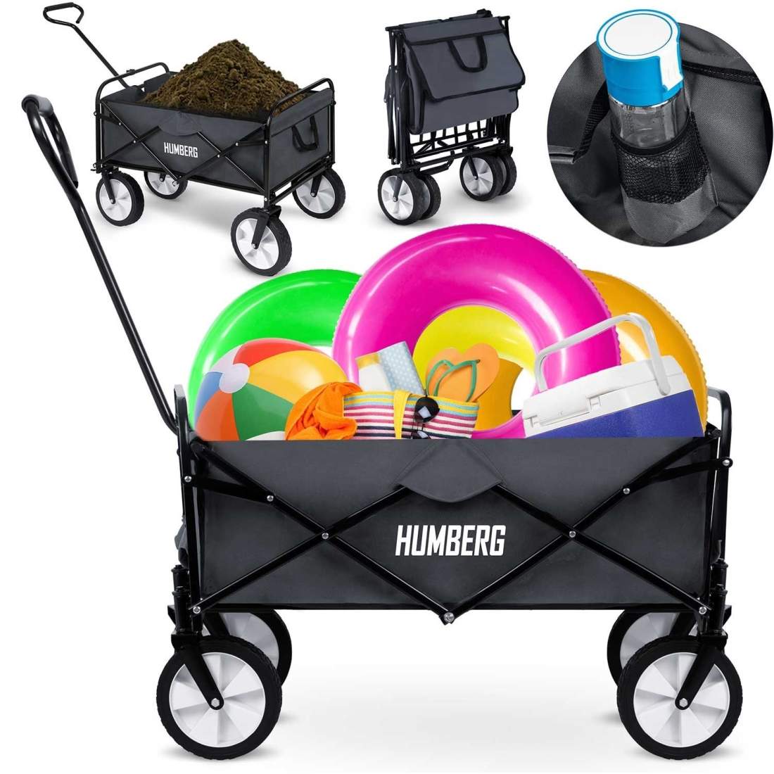 Transportvagn, hopfällbar 80L Humberg HM-511 | Hem & Hobby - Hem & Hushåll - Kök - Servering - Glas & Muggar - Termos | Pryloteket