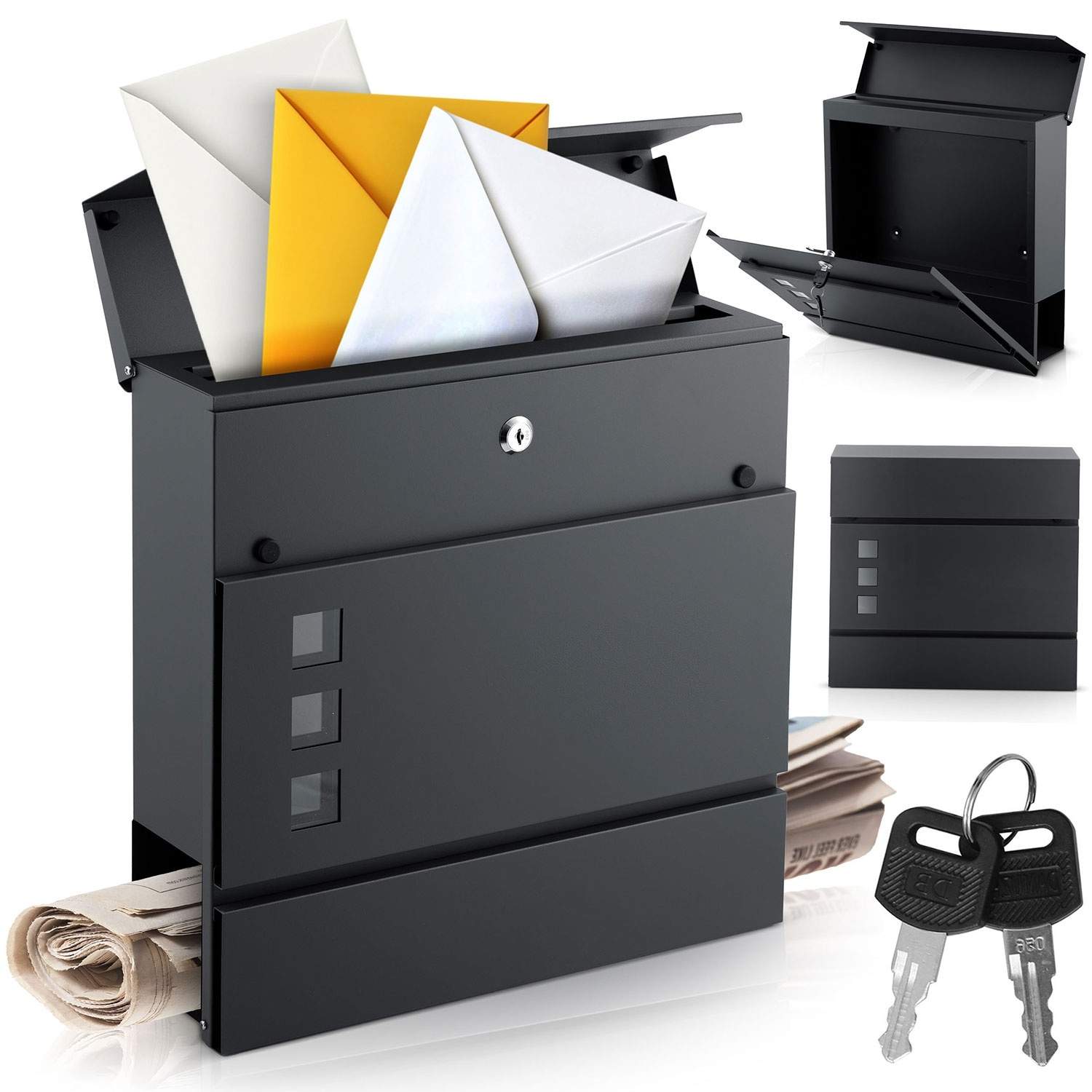 Brevkasse 37x37x10,5 cm antracit HM-863